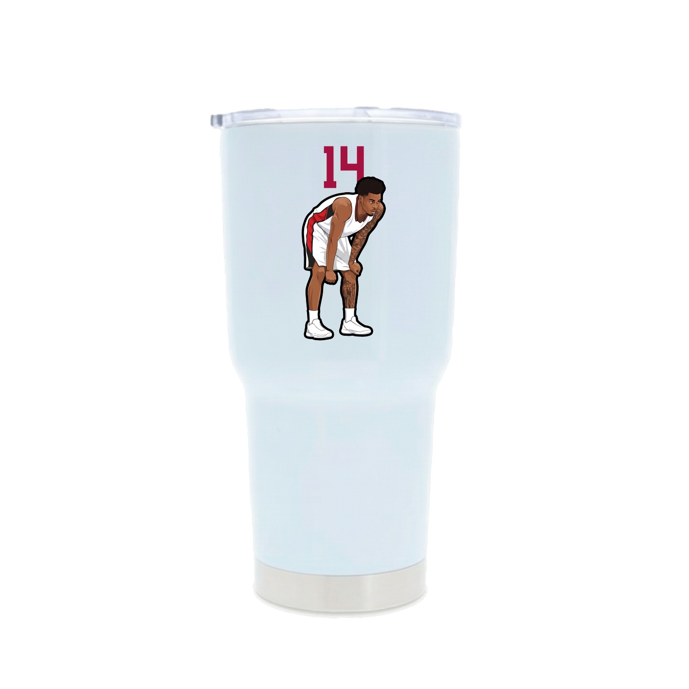 30oz Stainless Steel Tumbler — Number Top in White