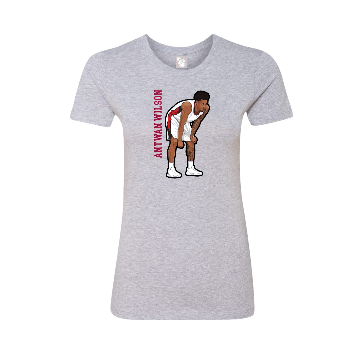 Womens Tee — Name Vertical in Grey