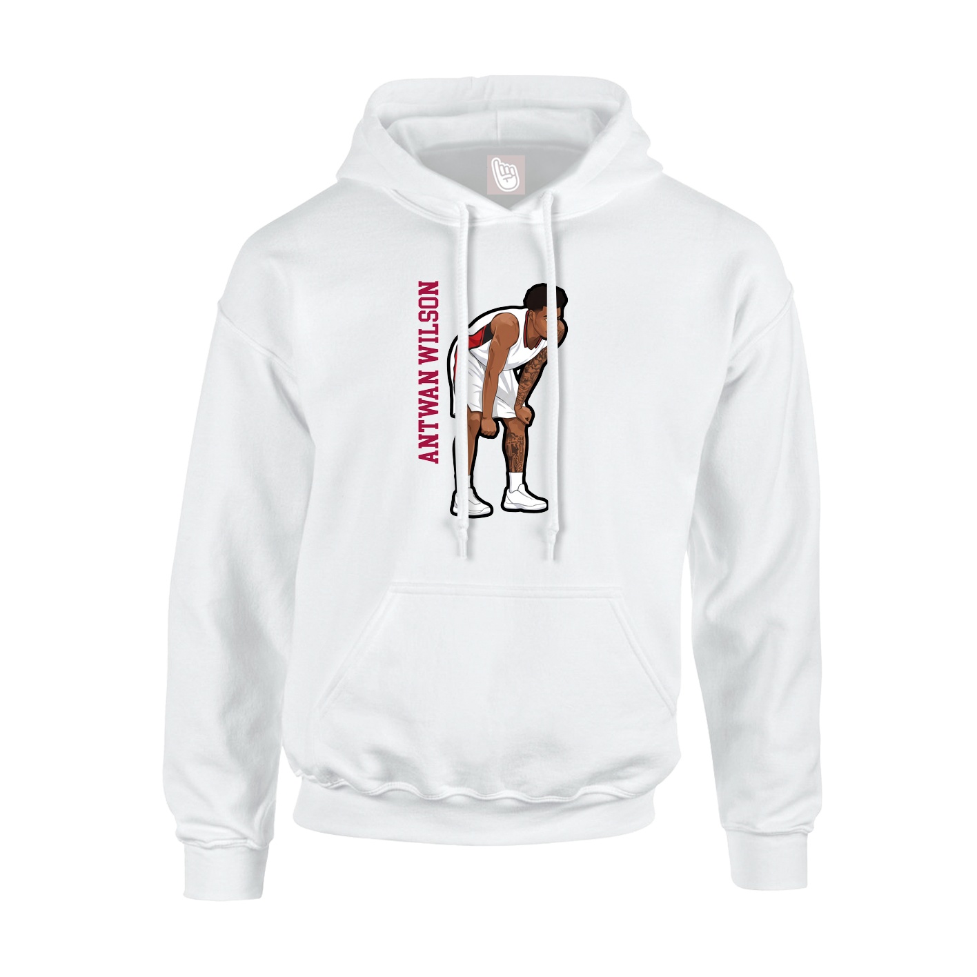 Youth Hoodie — Name Vertical in White