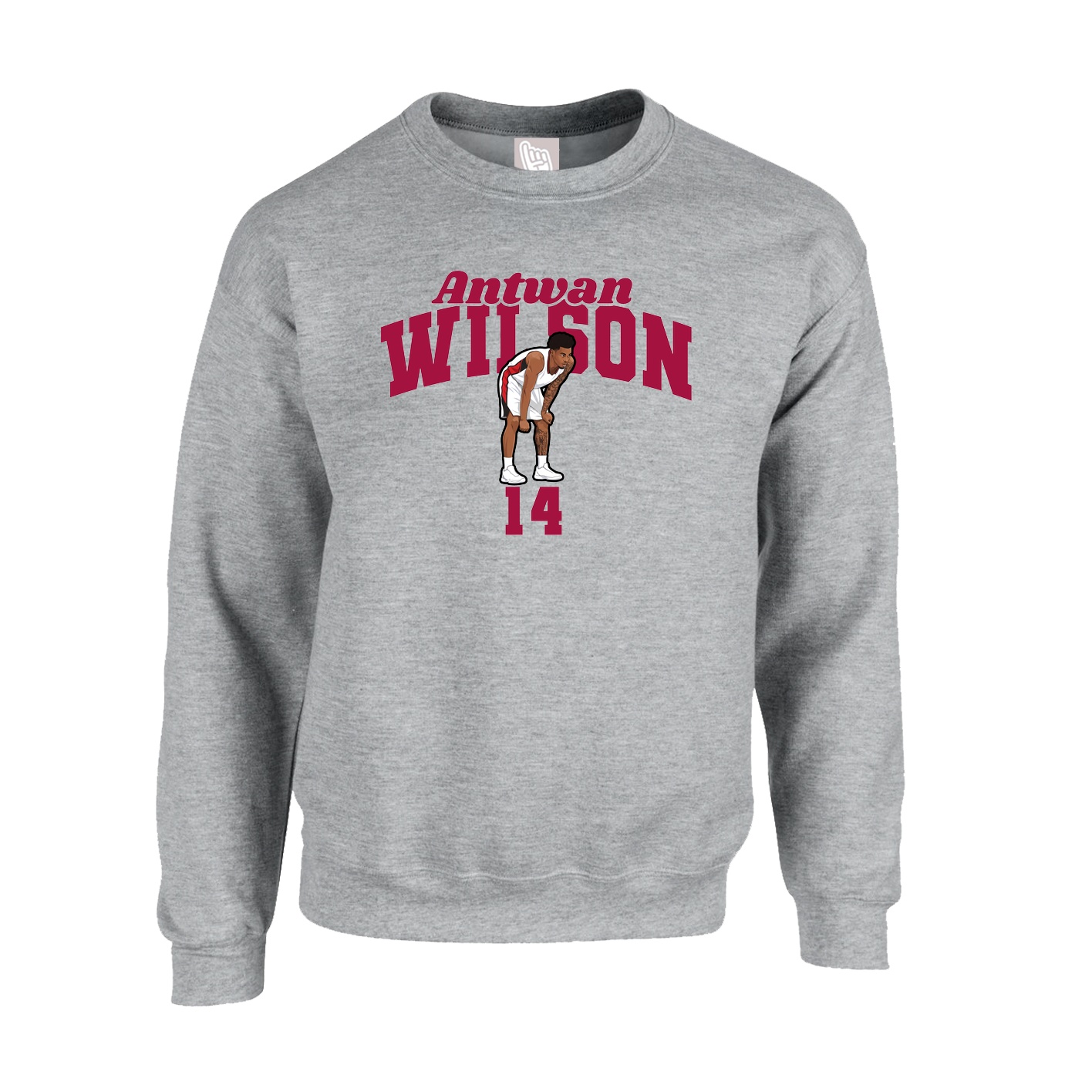 Fleece Crew — Signature Arch in Grey