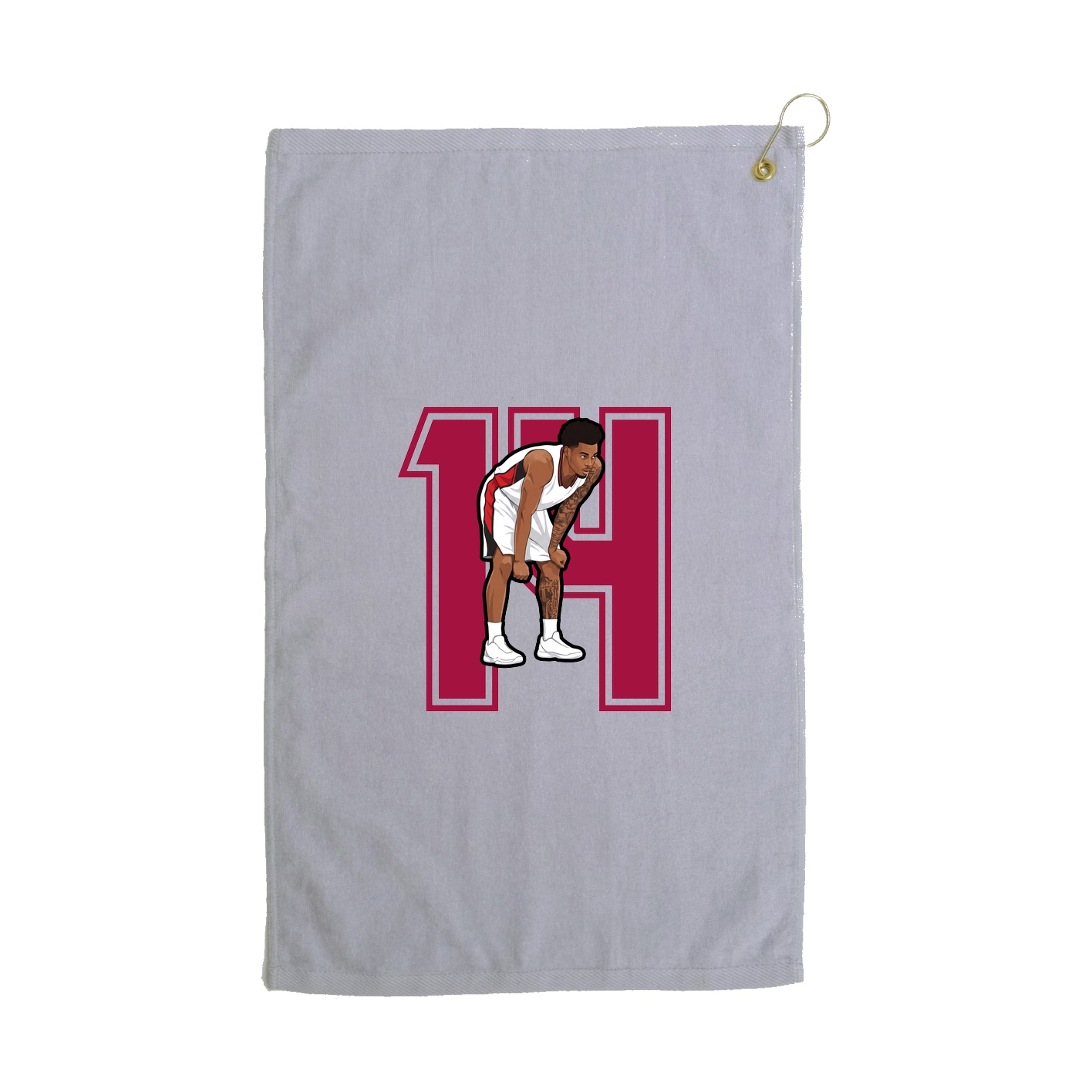 Golf Towel — Number in Grey