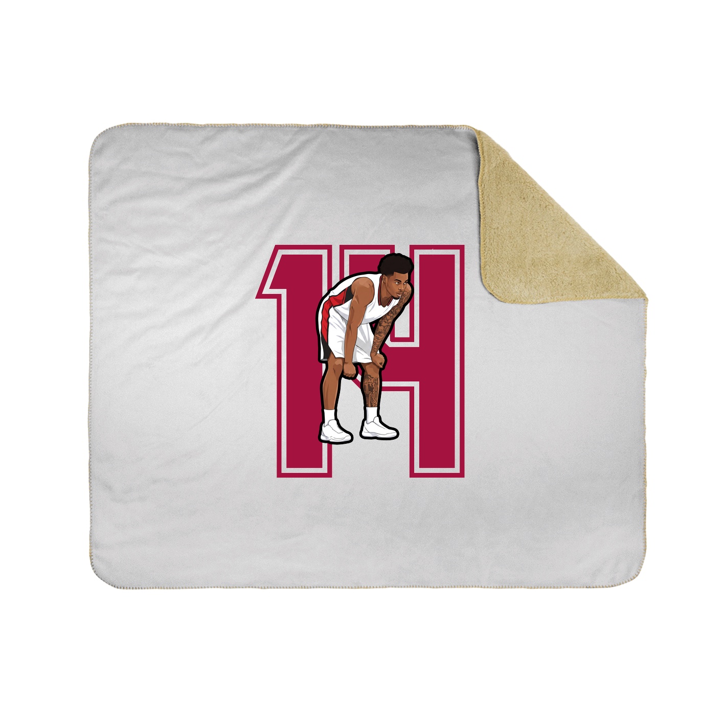 Throw Blanket — Number in White