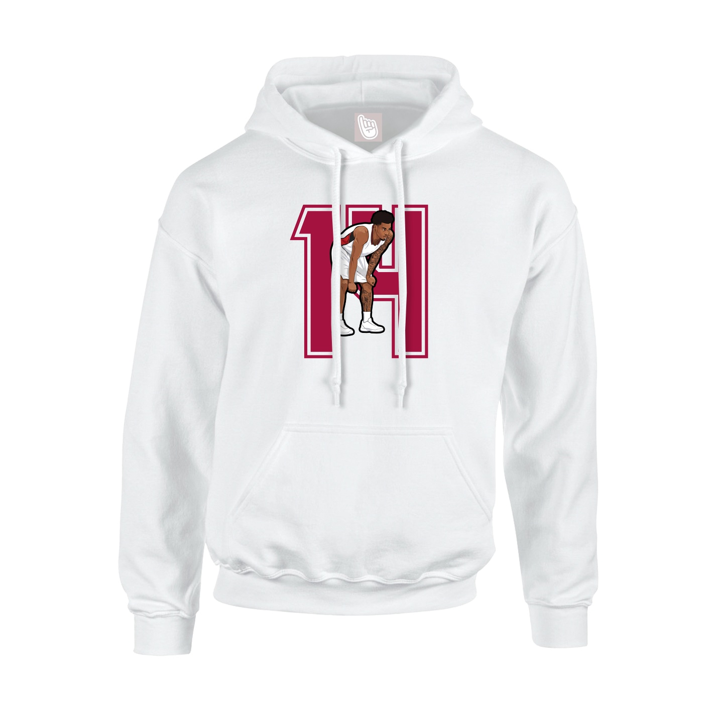 Hoodie — Number in White