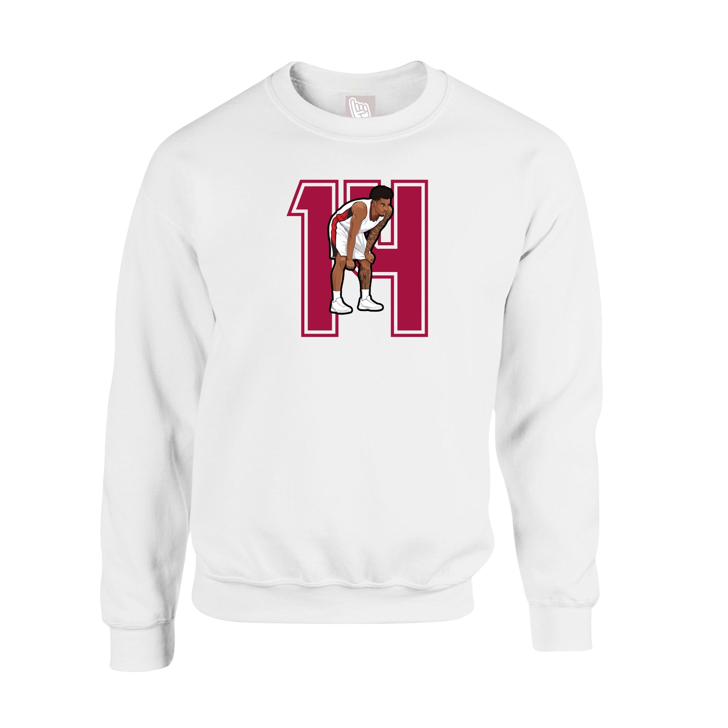 Fleece Crew — Number in White
