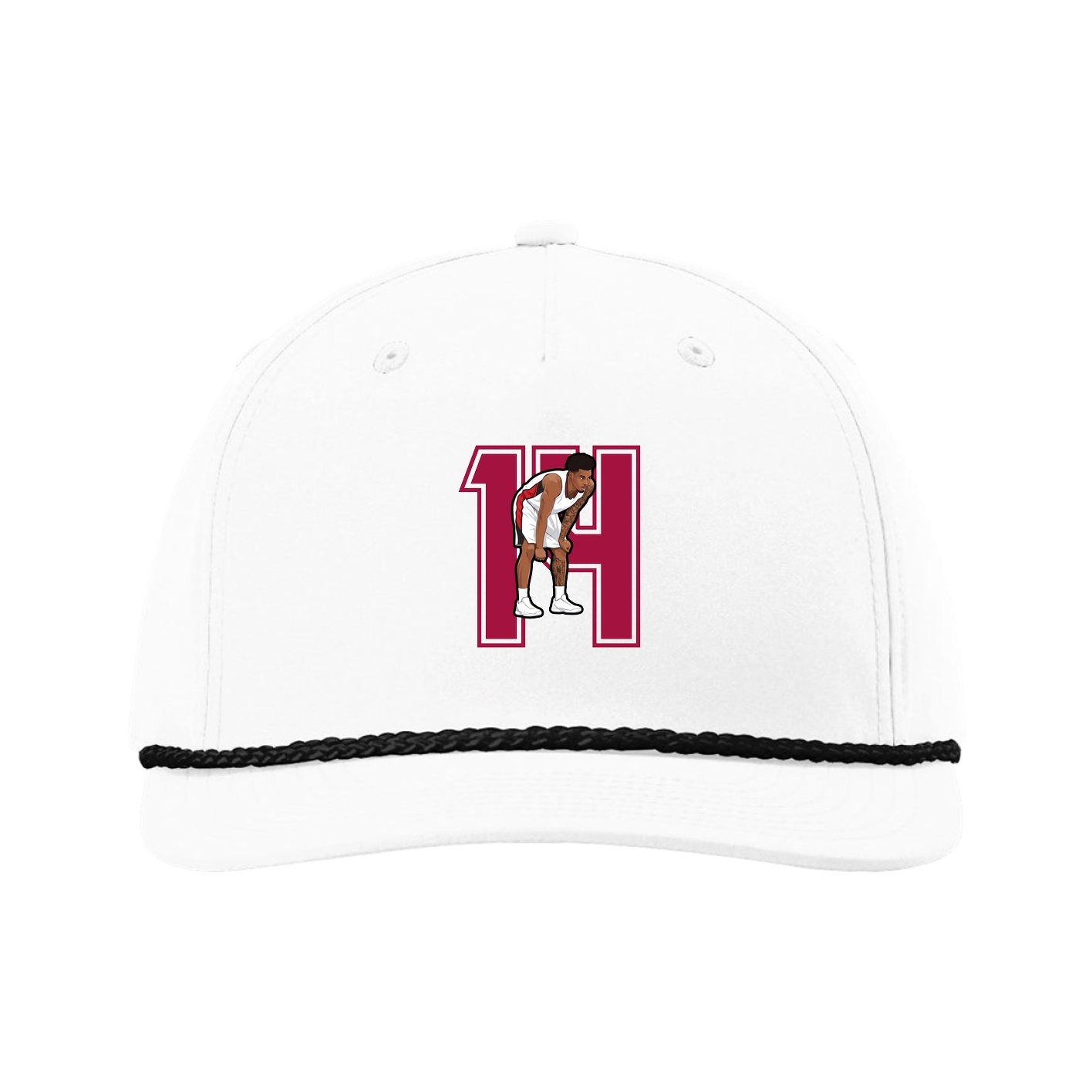 Five-Panel Classic Rope Cap — Number in White