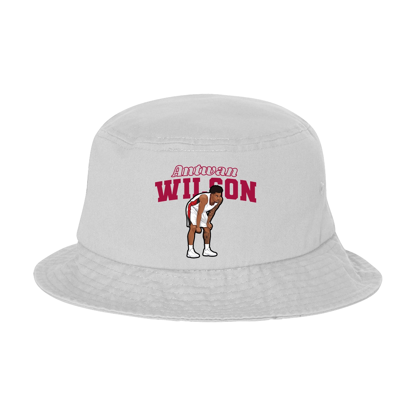Bucket Cap — Name Arch in White