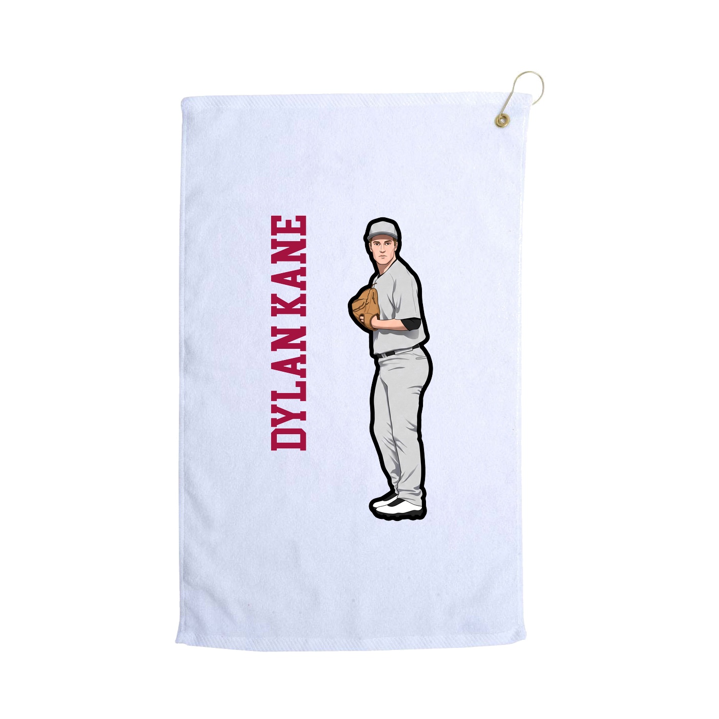 Golf Towel — Name Vertical in White