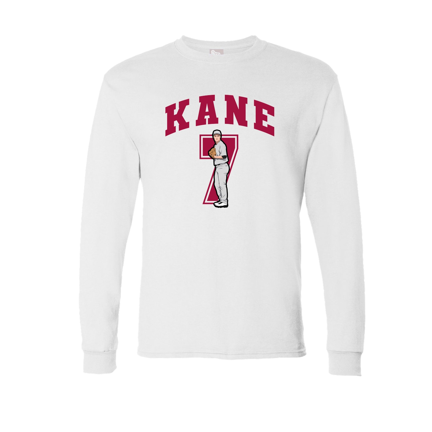Long Sleeve Tee — Number in White