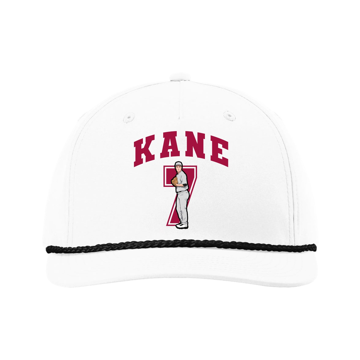 Five-Panel Classic Rope Cap — Number in White