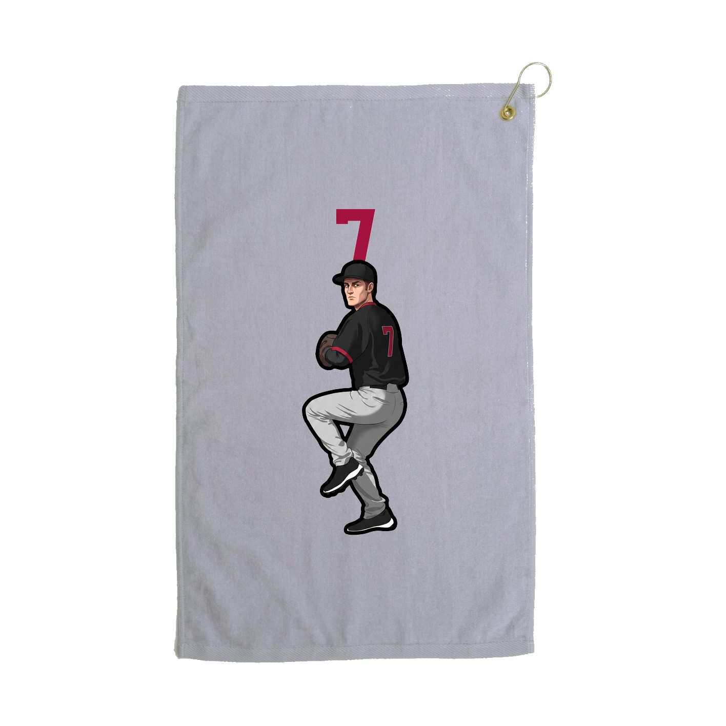 Golf Towel — Number Top in Grey