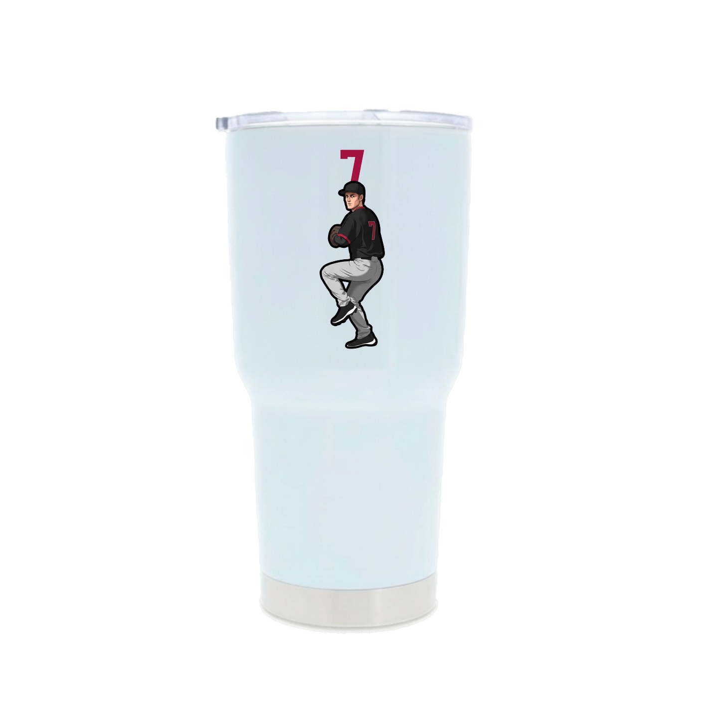 30oz Stainless Steel Tumbler — Number Top in White