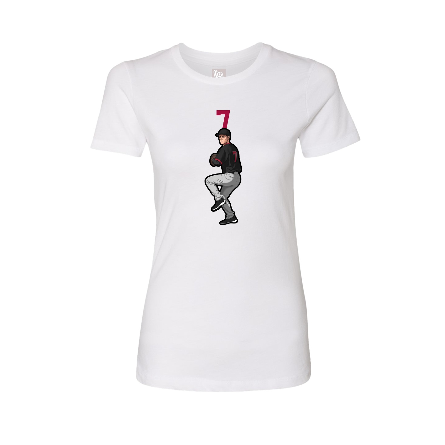 Fitted Women's Tee — Number Top in White