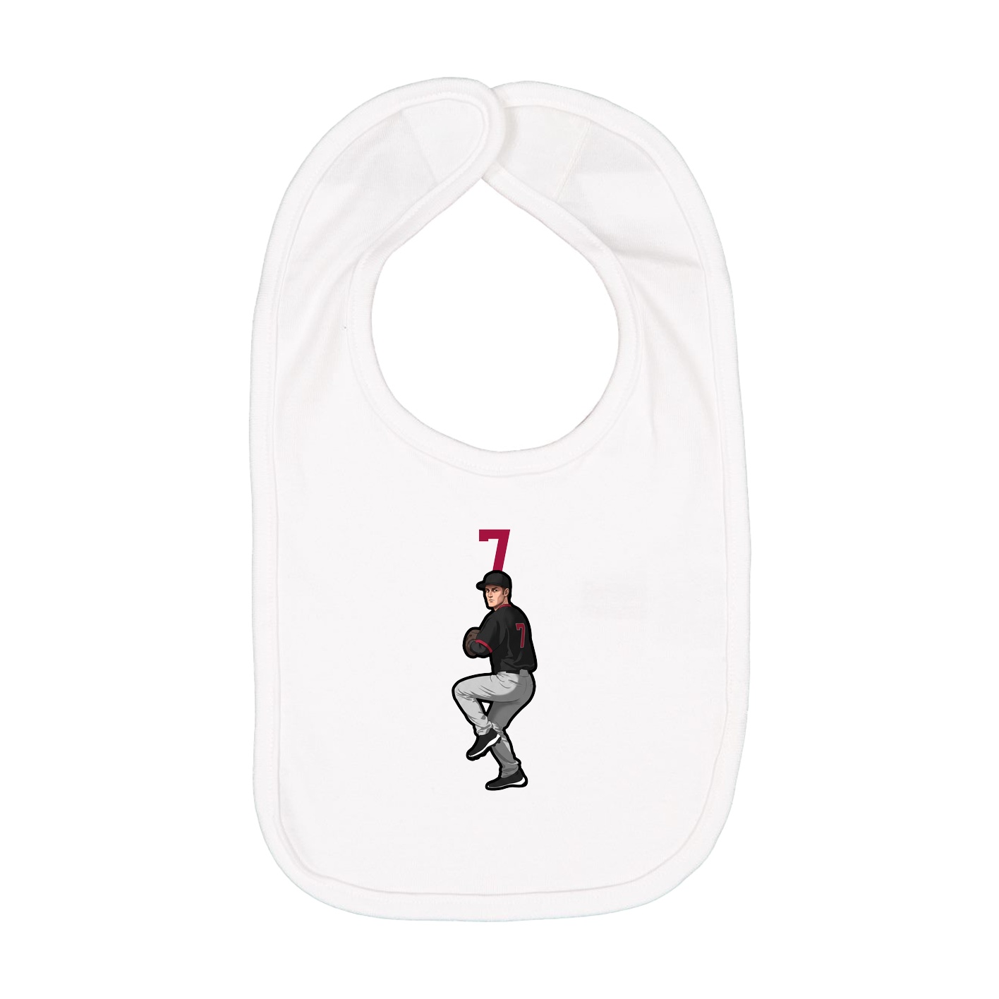 Infant Bib — Number Top in White