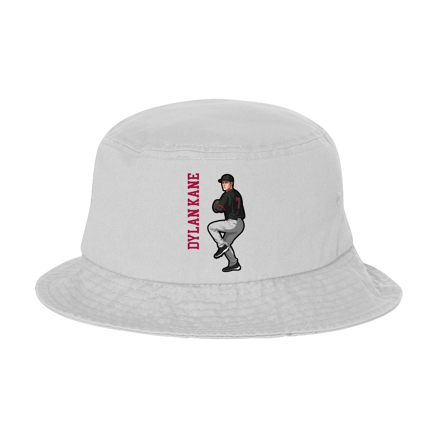 Bucket Cap — Name Vertical in White