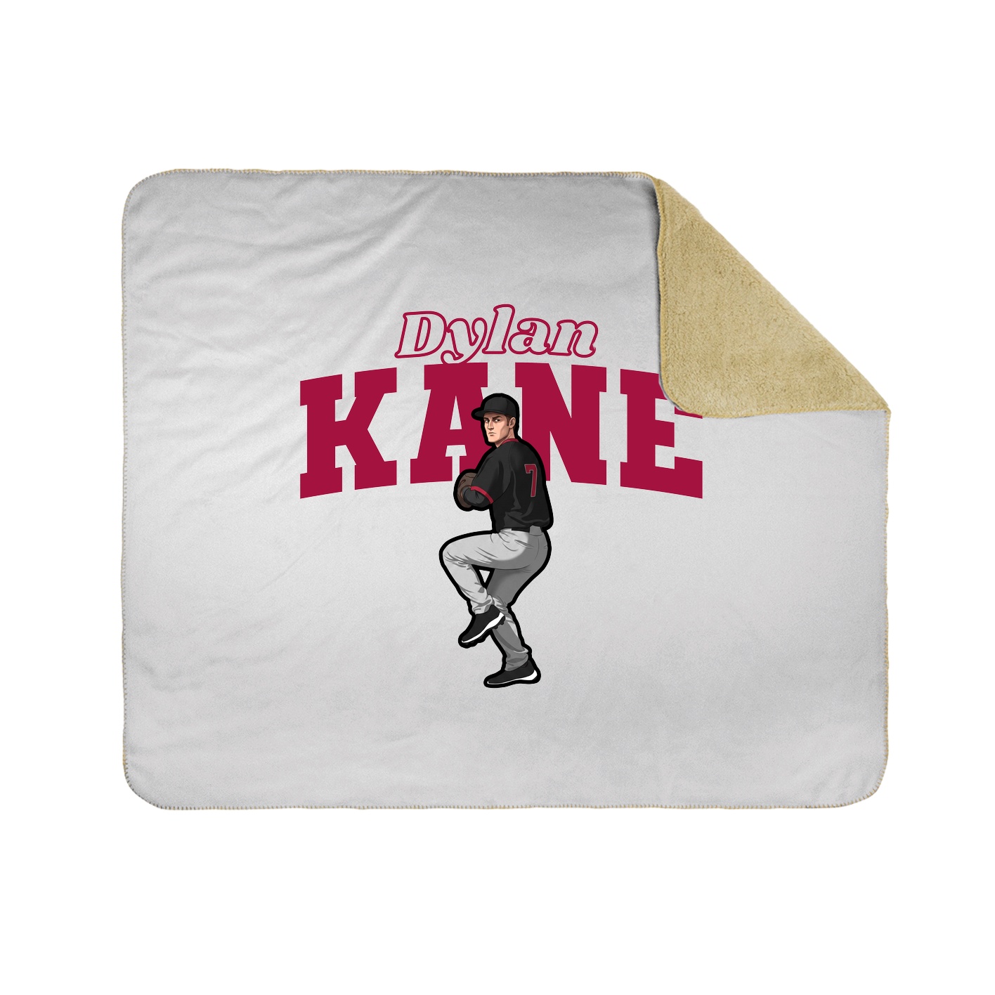Throw Blanket — Name Arch in White