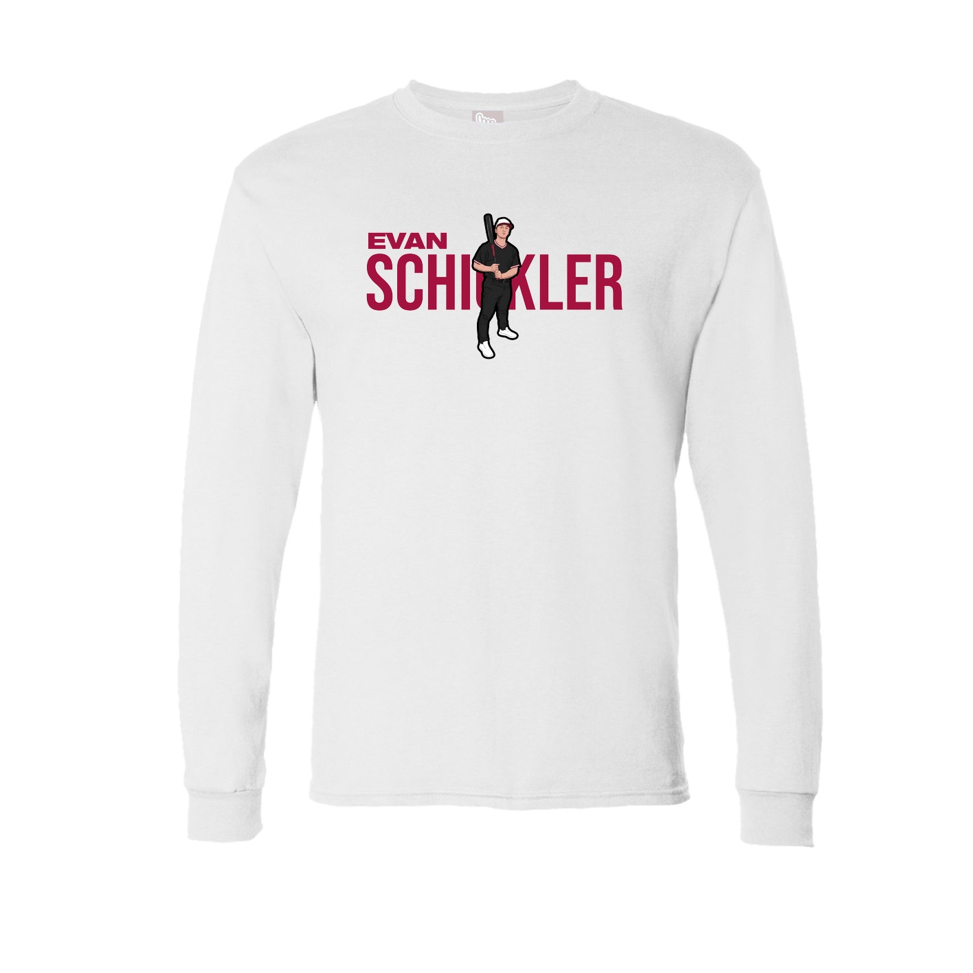 Long Sleeve Tee — Player Name in White