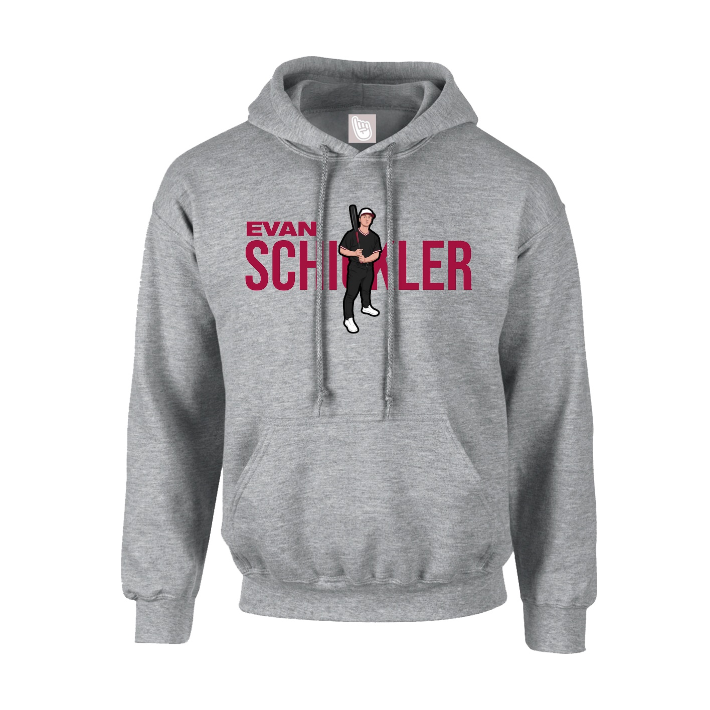 Youth Hoodie — Player Name in Grey