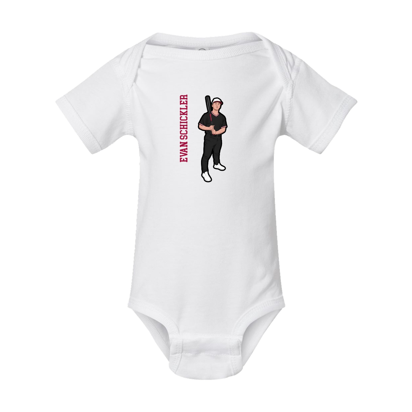 Baby Onesie — Name Vertical in White