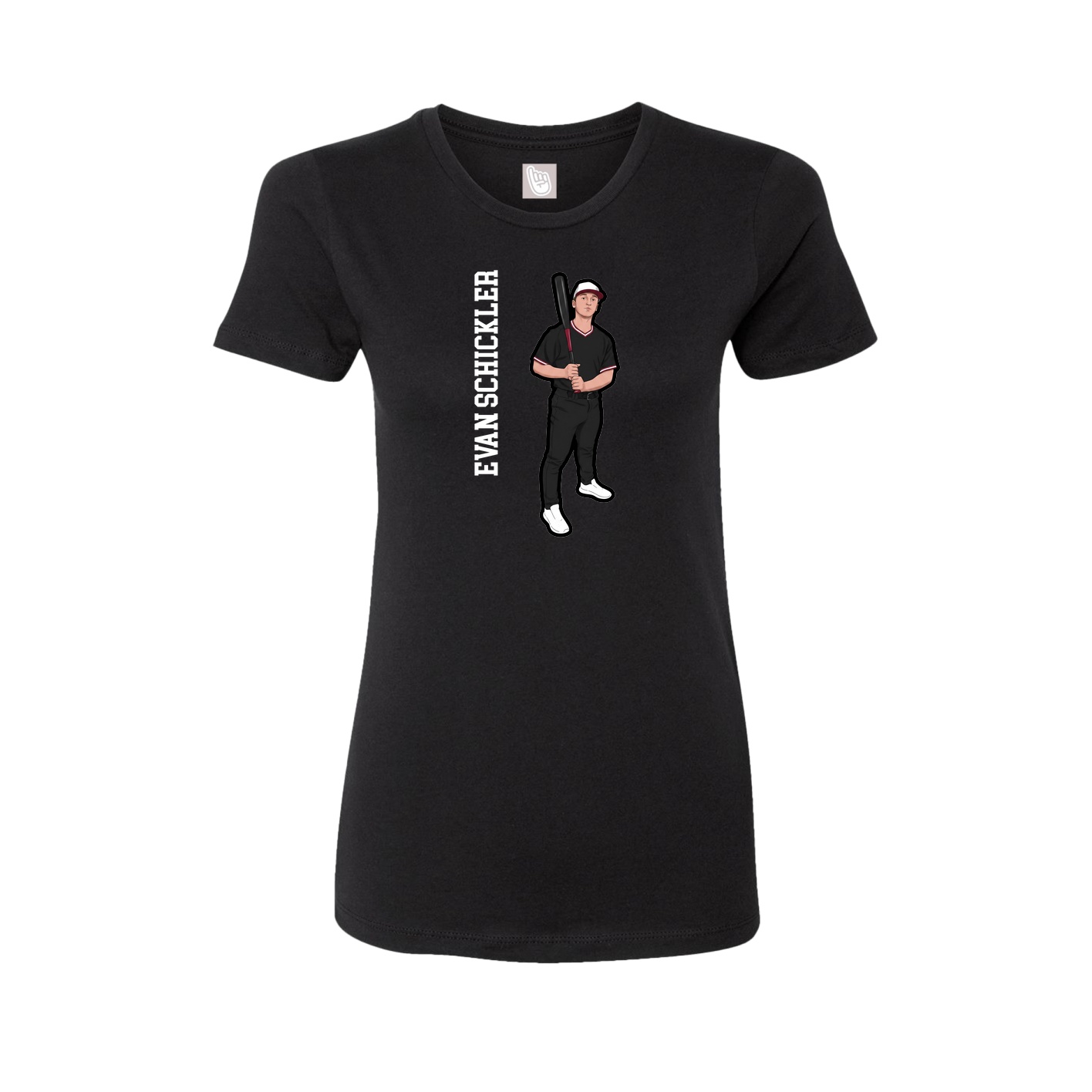 Fitted Women's Tee — Name Vertical in Black