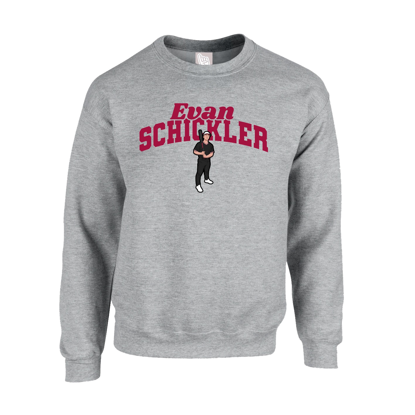 Fleece Crew — Signature Arch in Grey