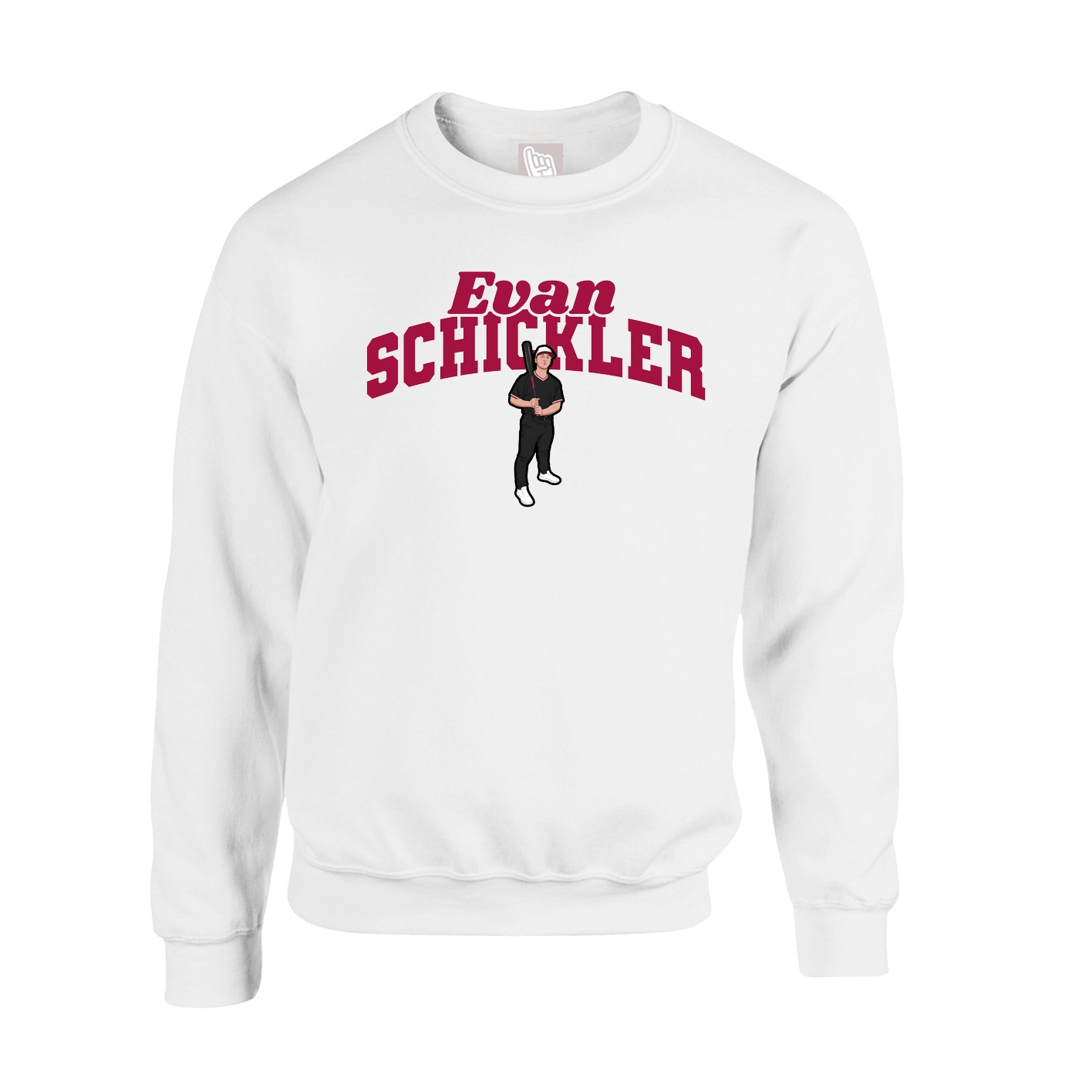 Fleece Crew — Signature Arch in White