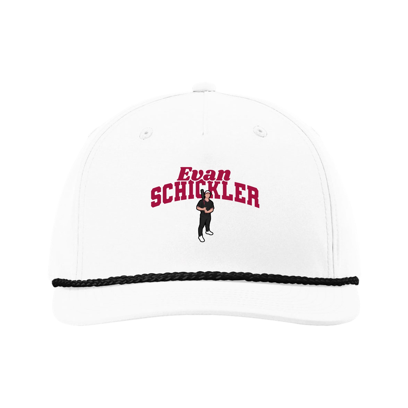 Five-Panel Classic Rope Cap — Signature Arch in White