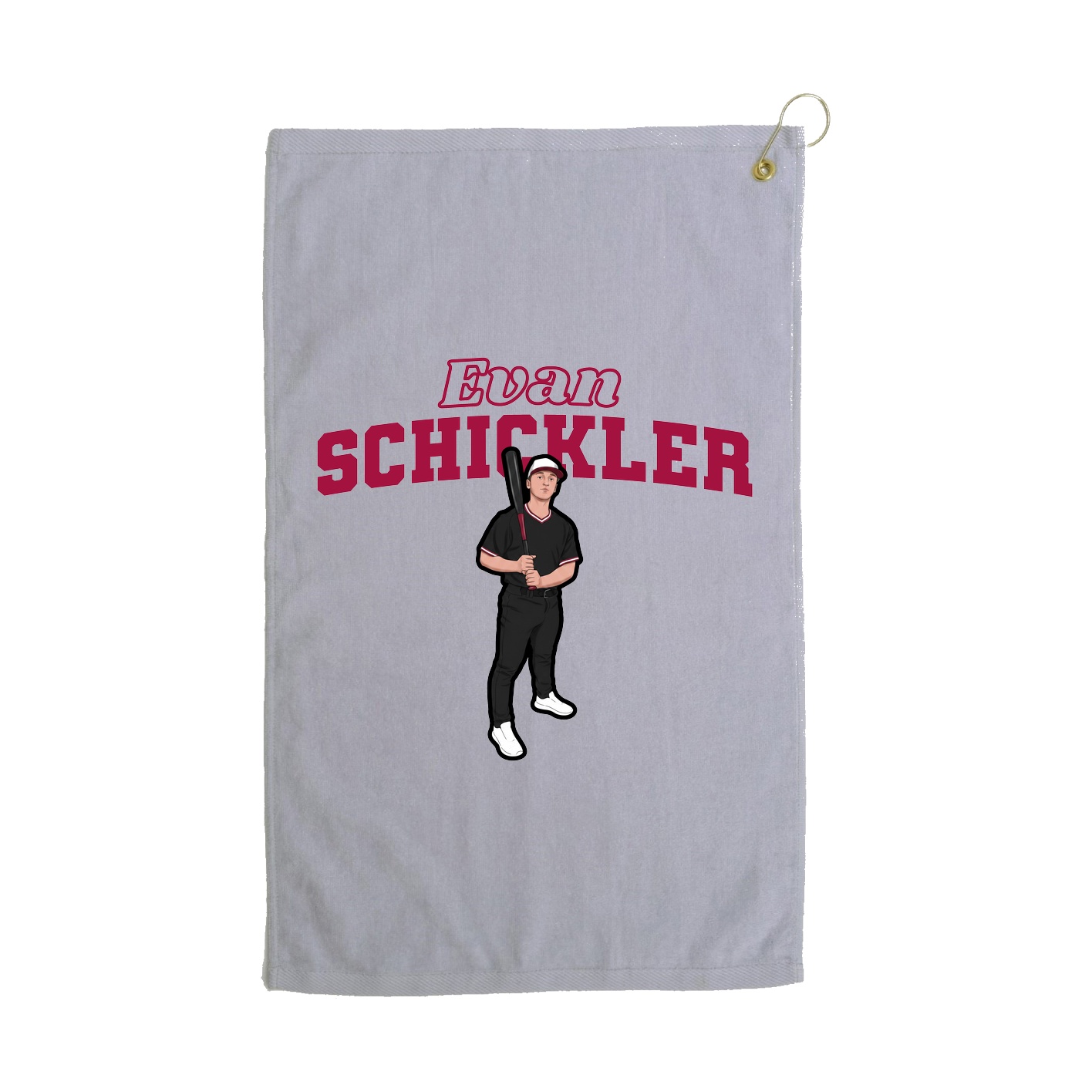 Golf Towel — Name Arch in Grey