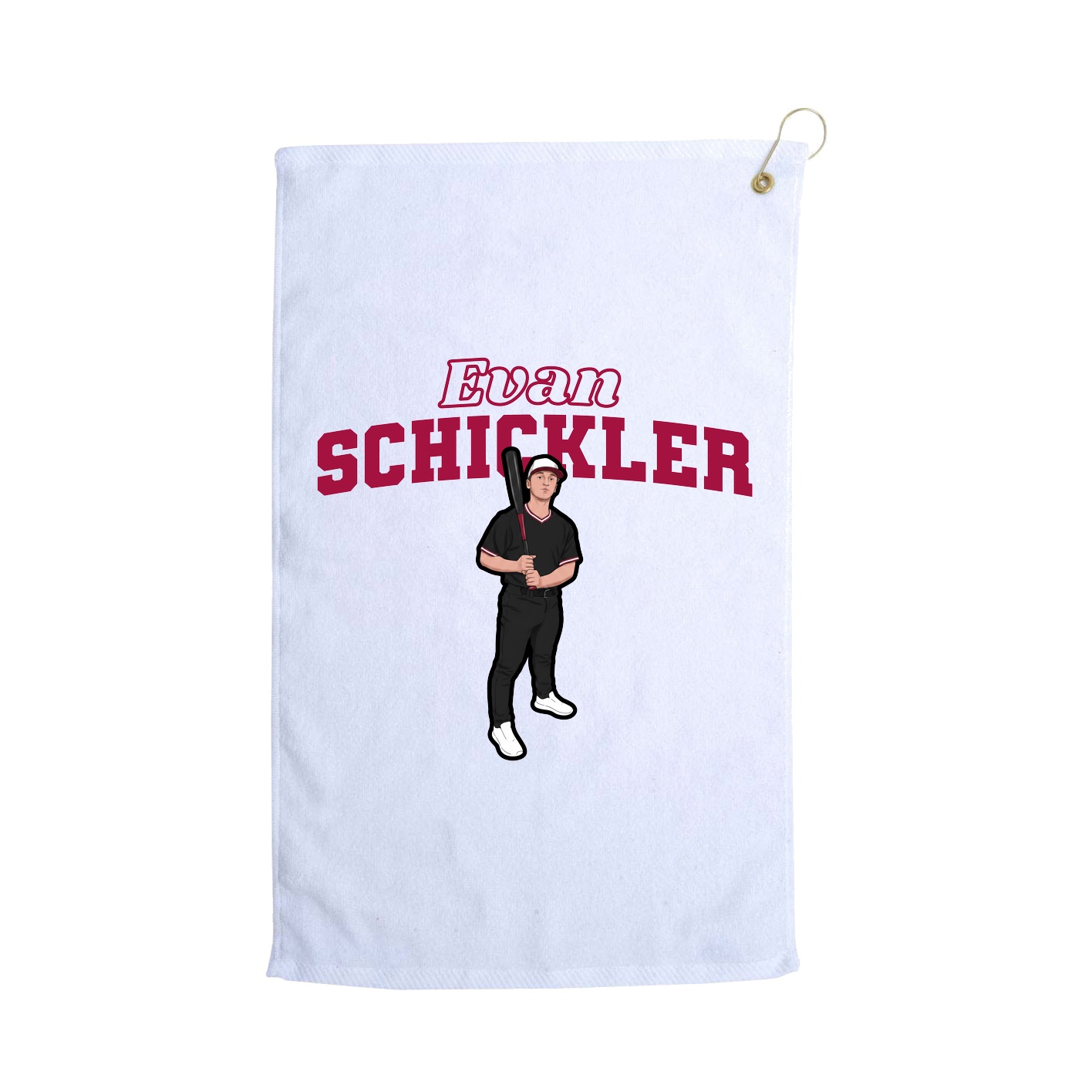 Golf Towel — Name Arch in White