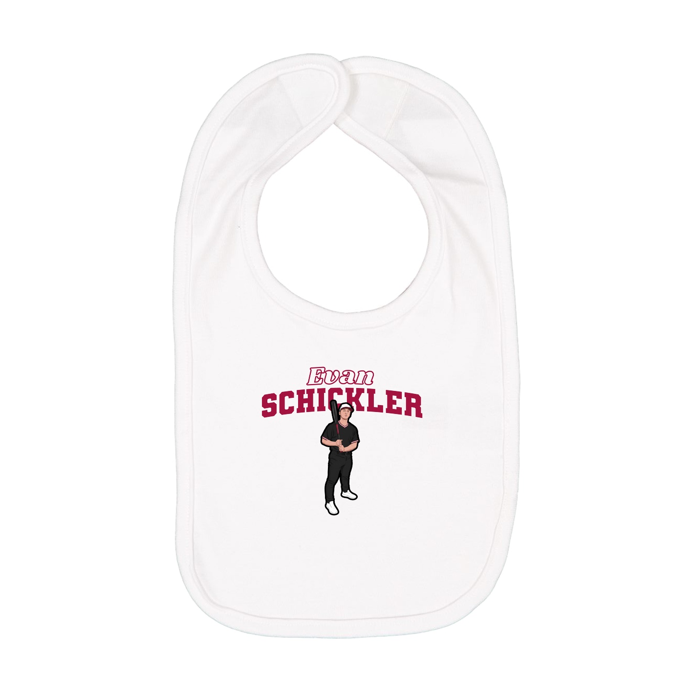 Infant Bib — Name Arch in White