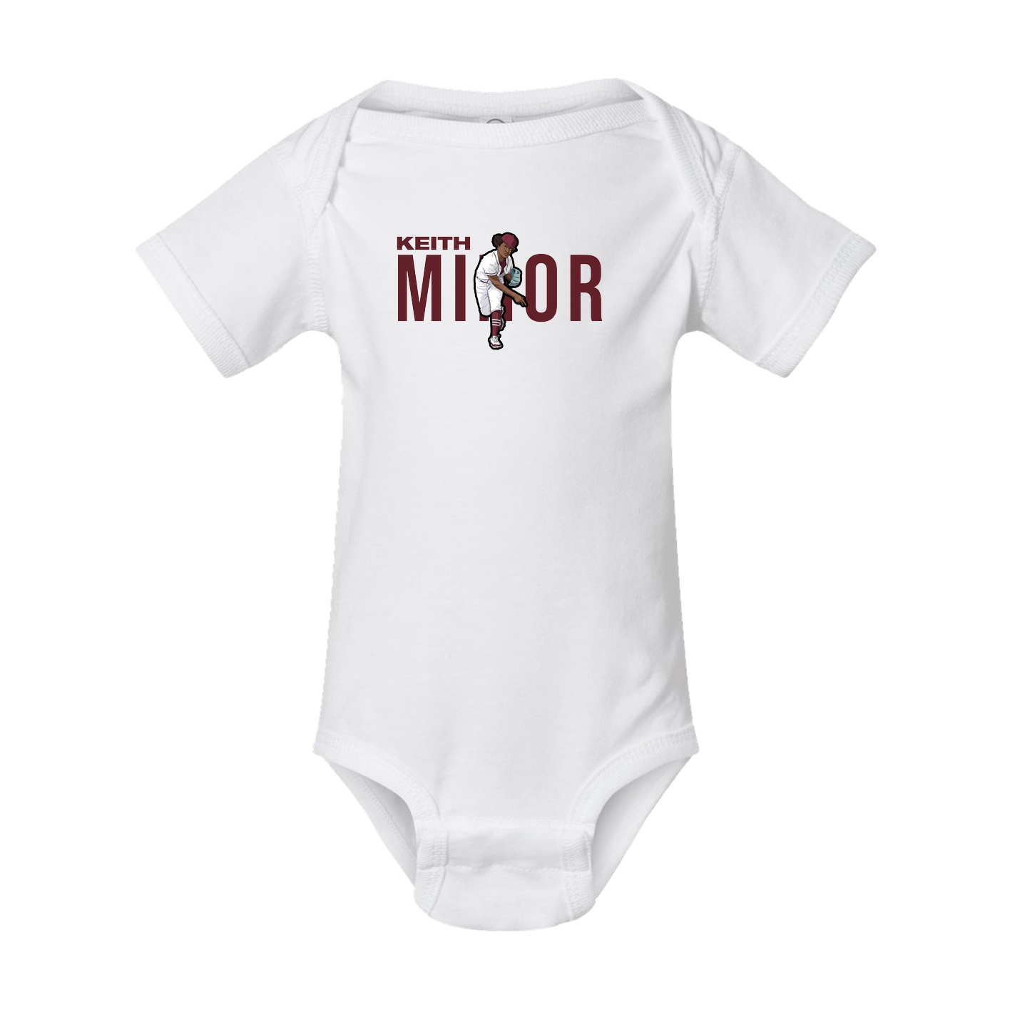 Baby Onesie — Player Name in White