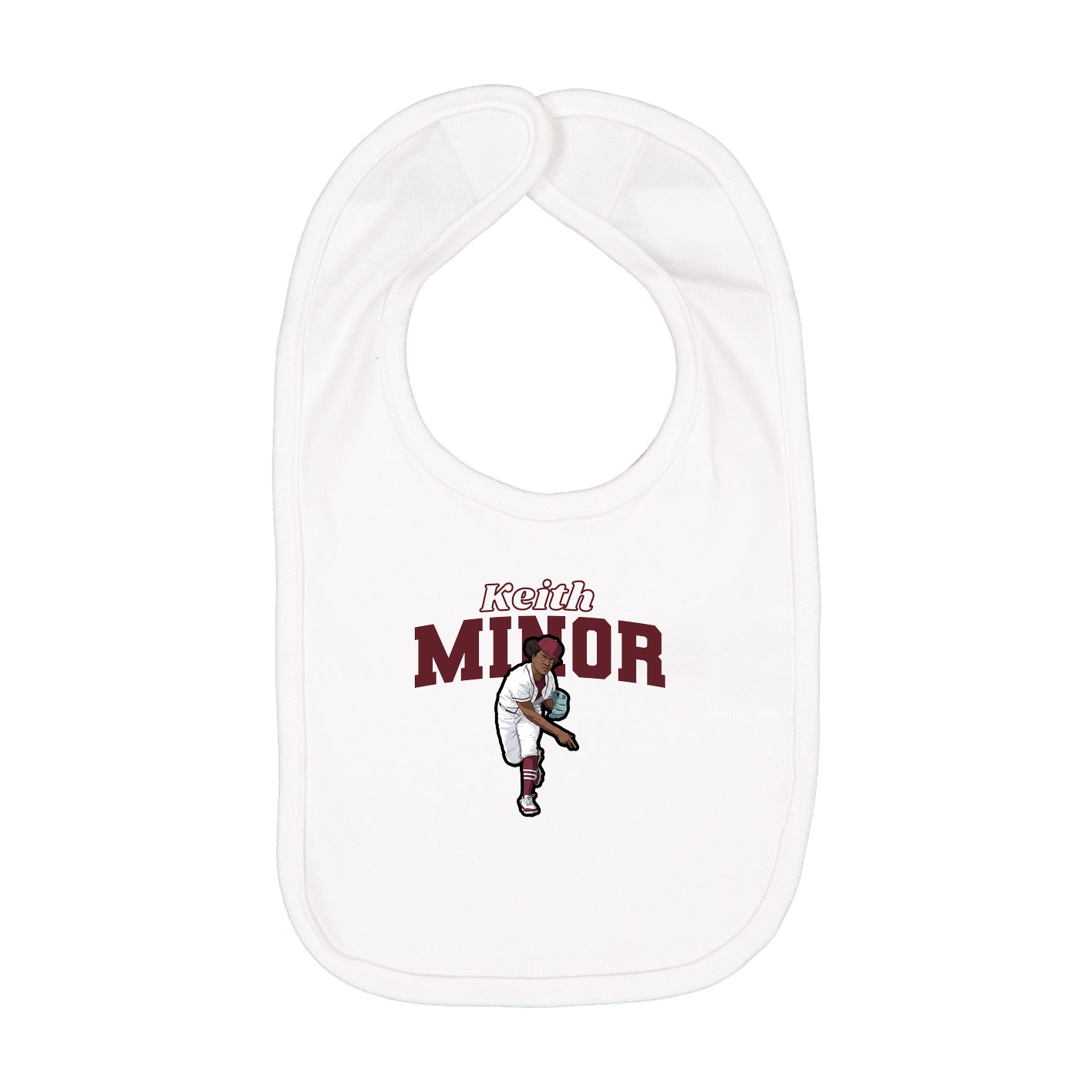 Infant Bib — Name Arch in White
