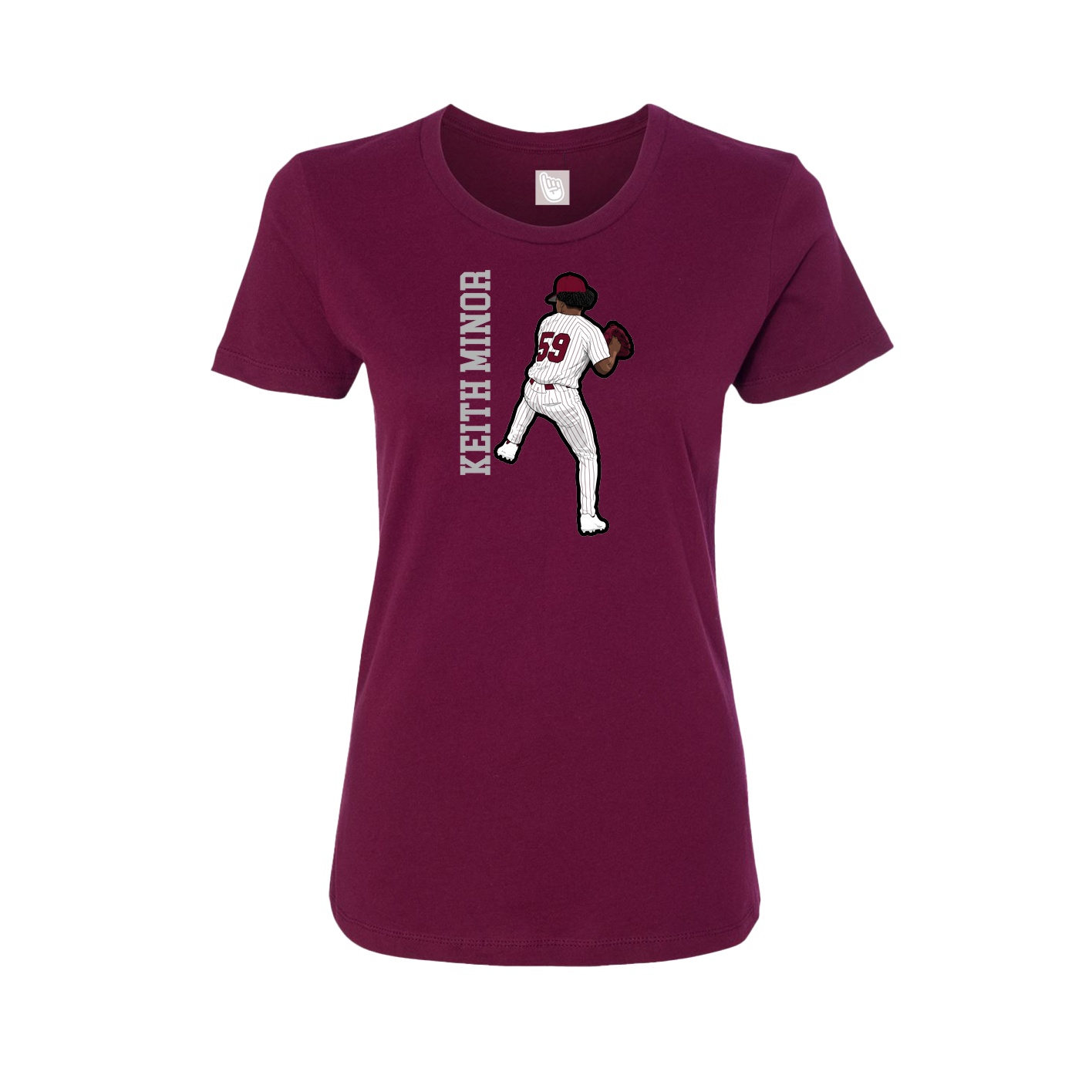 Womens Tee — Name Vertical in Maroon