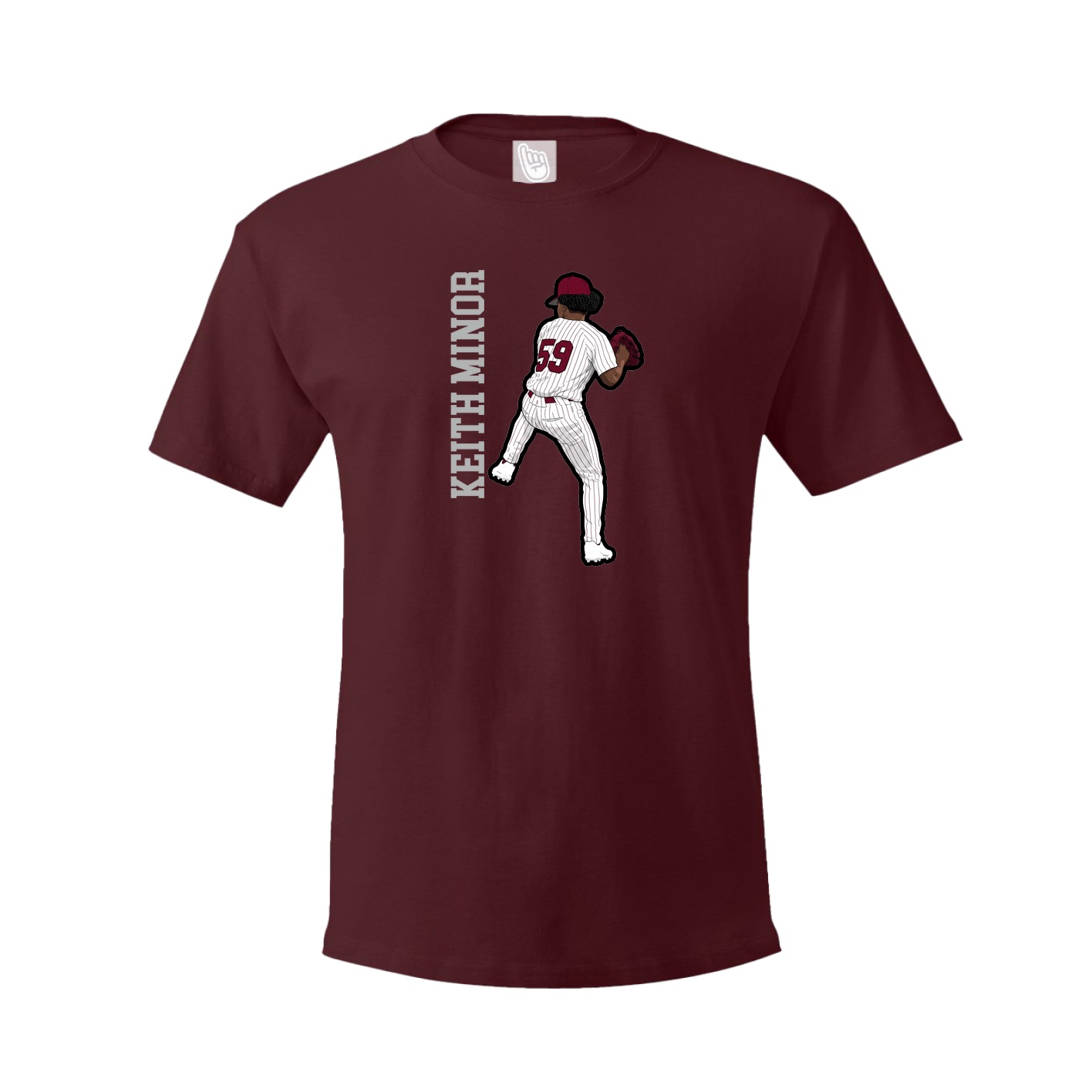 Youth Tee — Name Vertical in Maroon