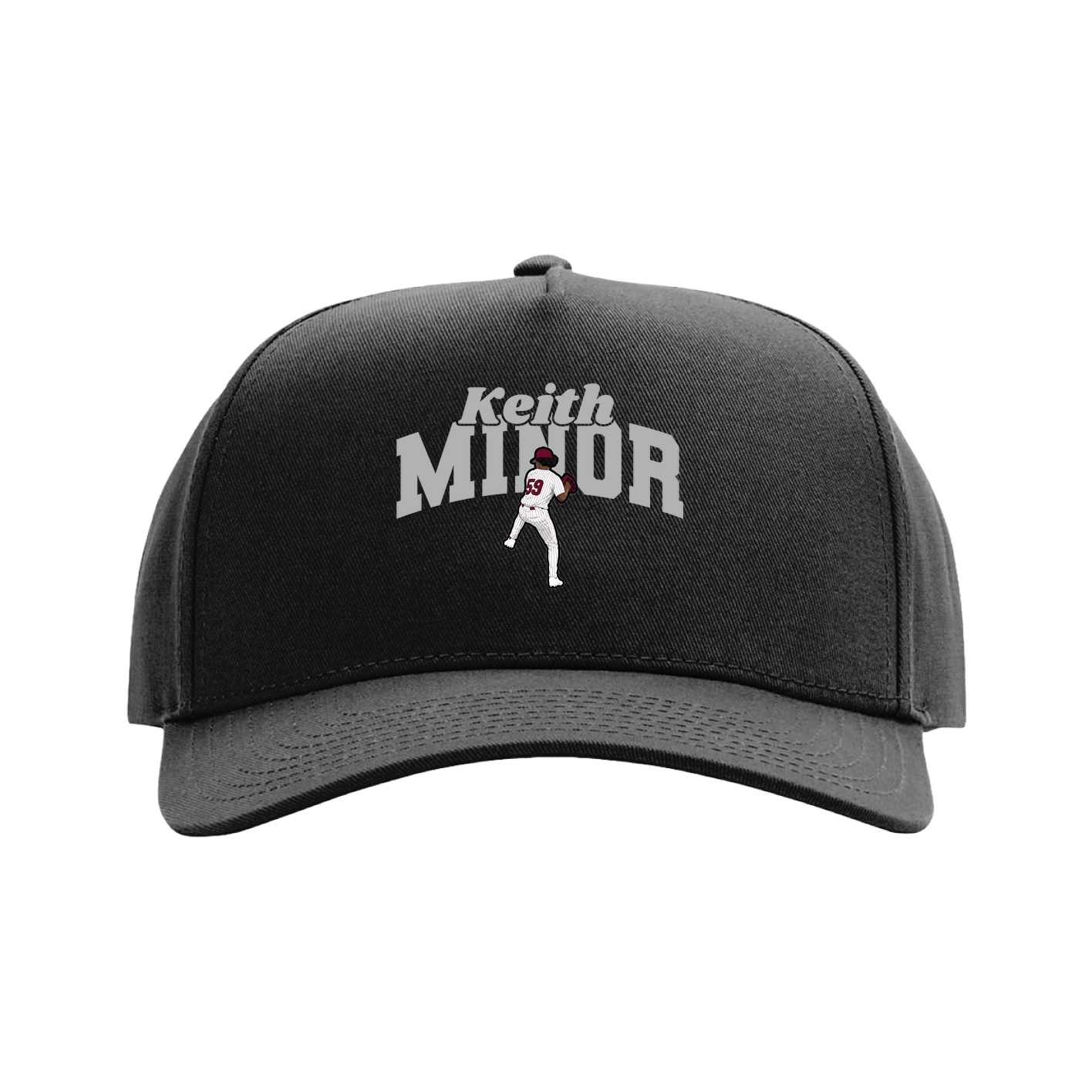 Full Fabric Five-Panel Champ Cap — Signature Arch in Black