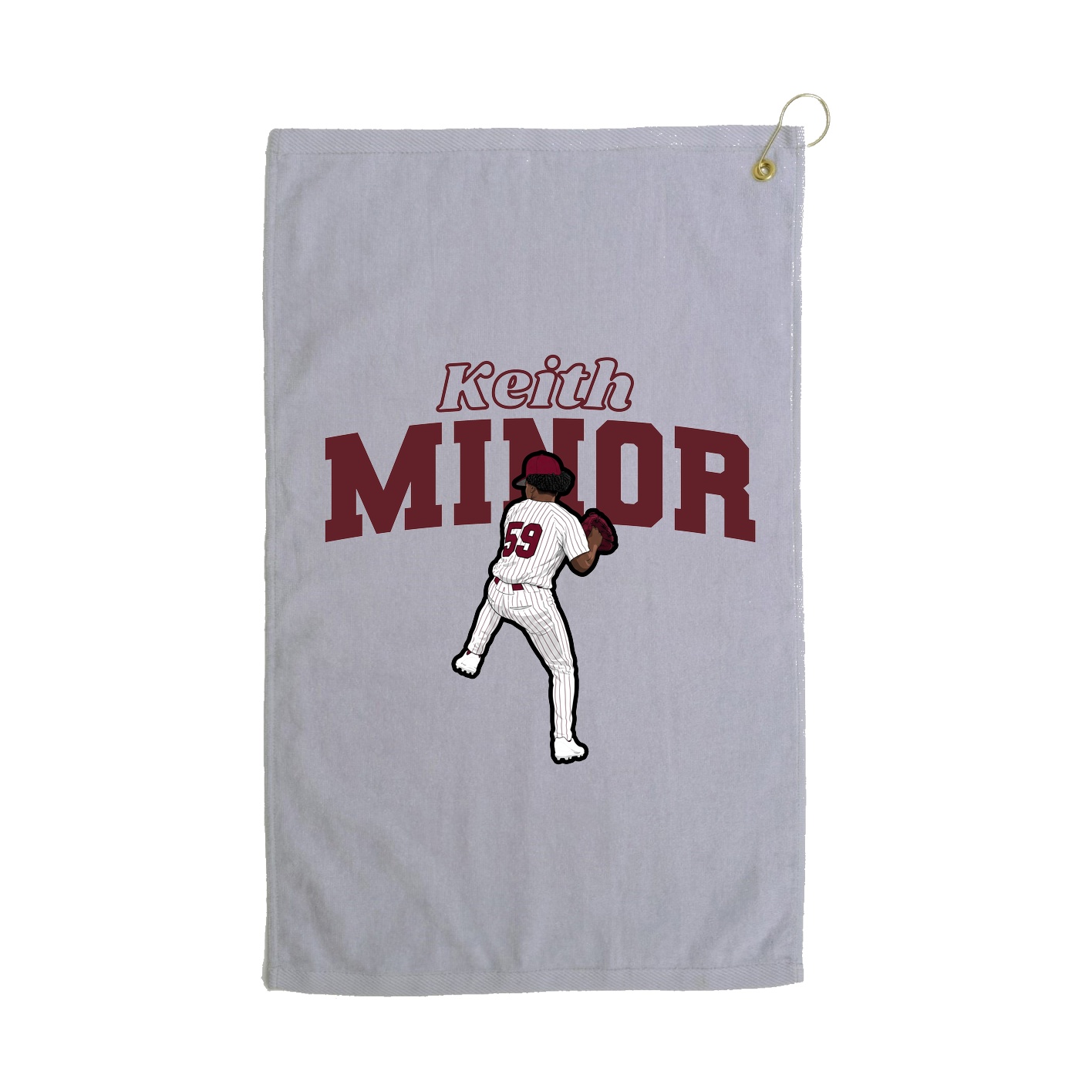 Golf Towel — Name Arch in Grey