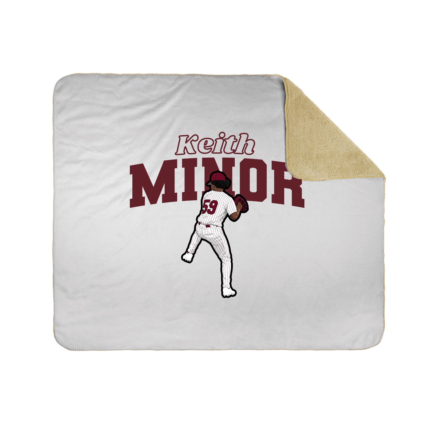 Throw Blanket — Name Arch in White