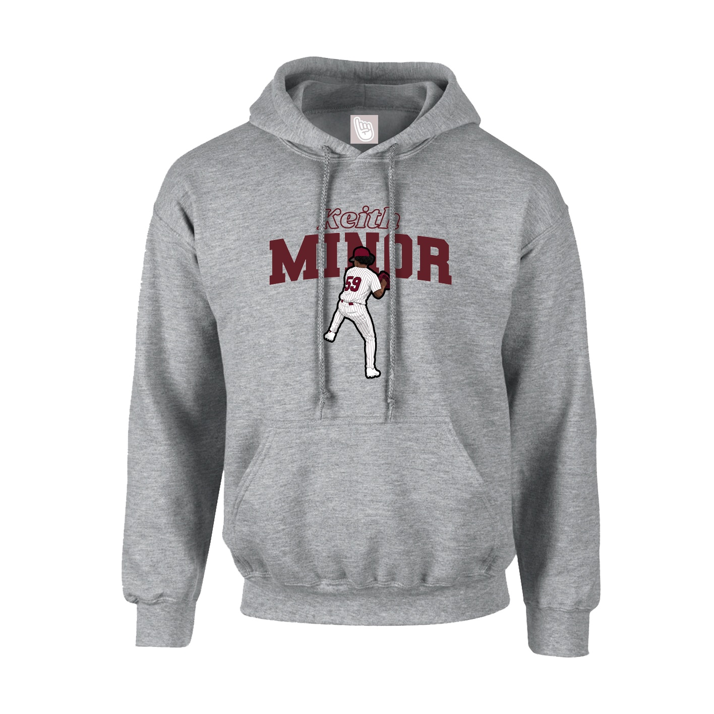 Youth Hoodie — Name Arch in Grey