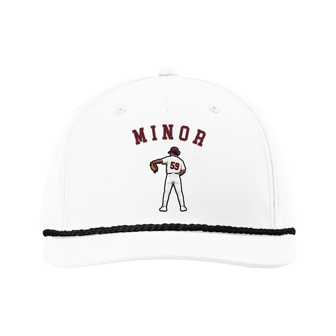 Five-Panel Classic Rope Cap — Shirsey Arch in White