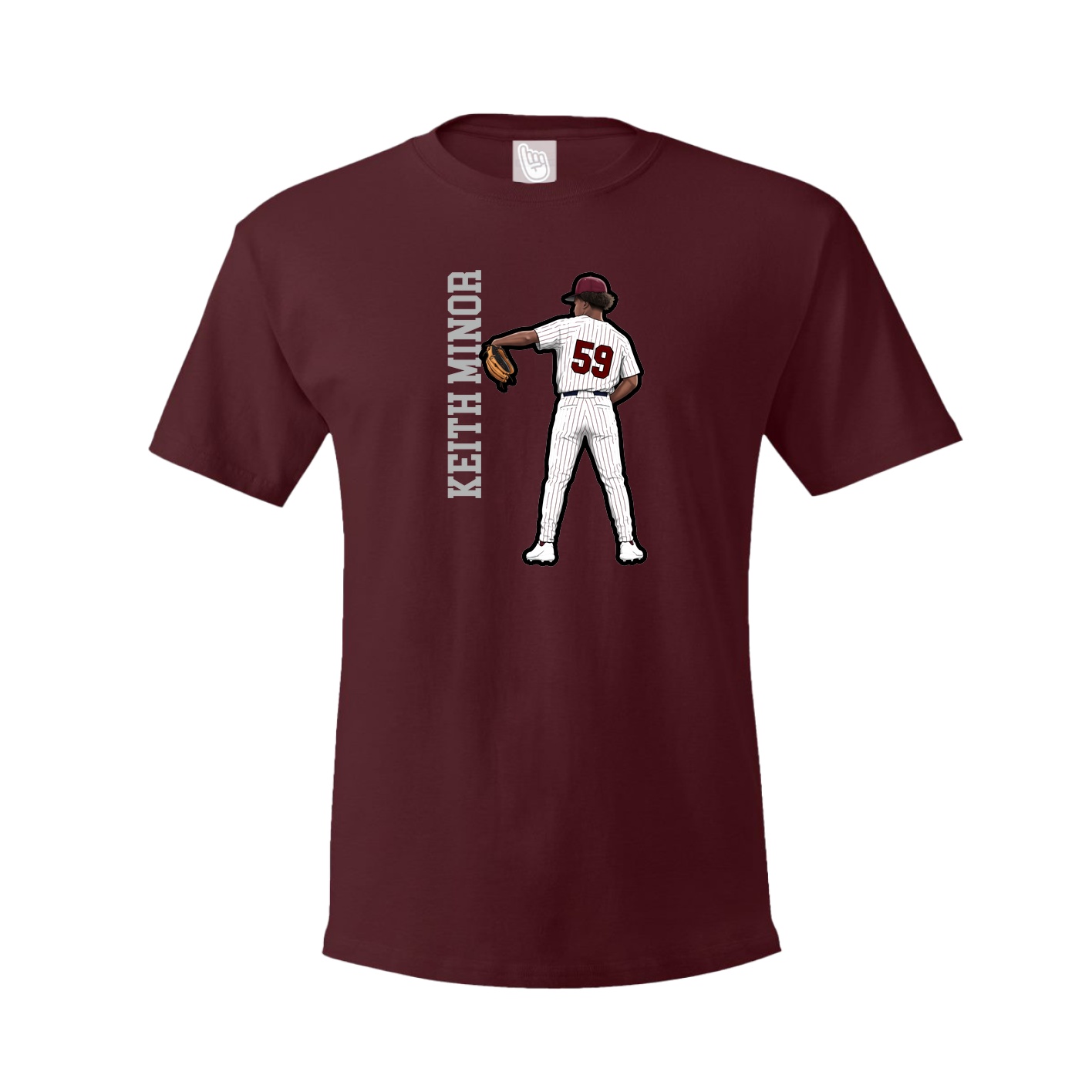 Youth Tee — Name Vertical in Maroon