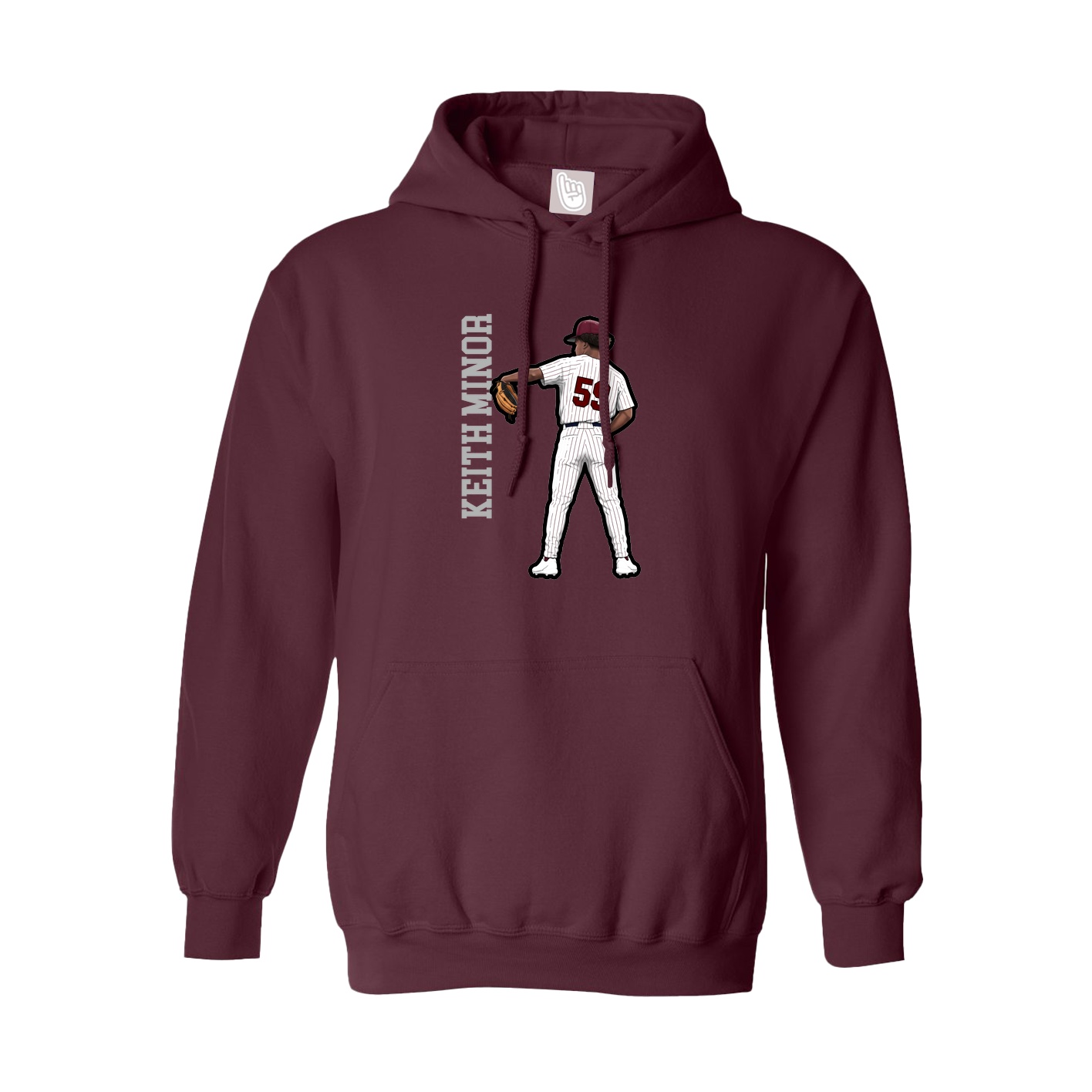 Youth Hoodie — Name Vertical in Maroon
