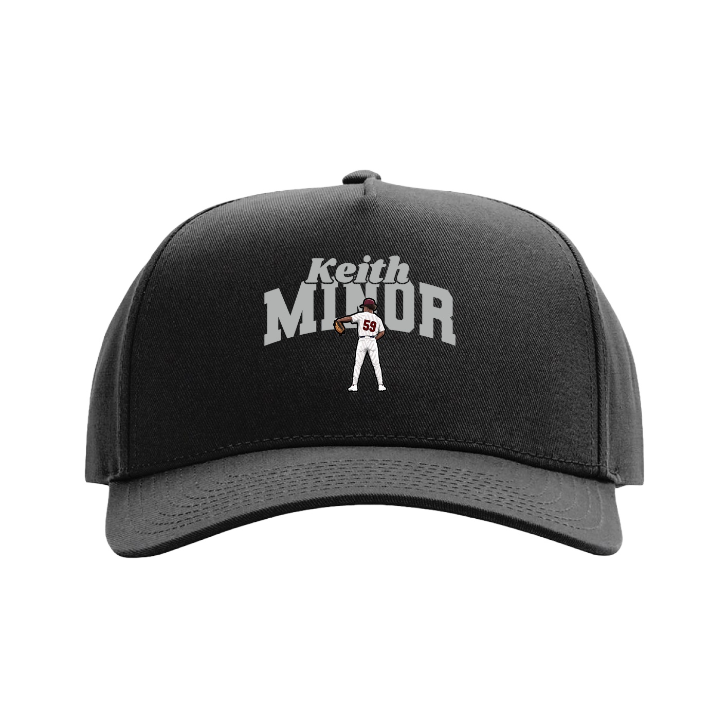 Full Fabric Five-Panel Champ Cap — Signature Arch in Black