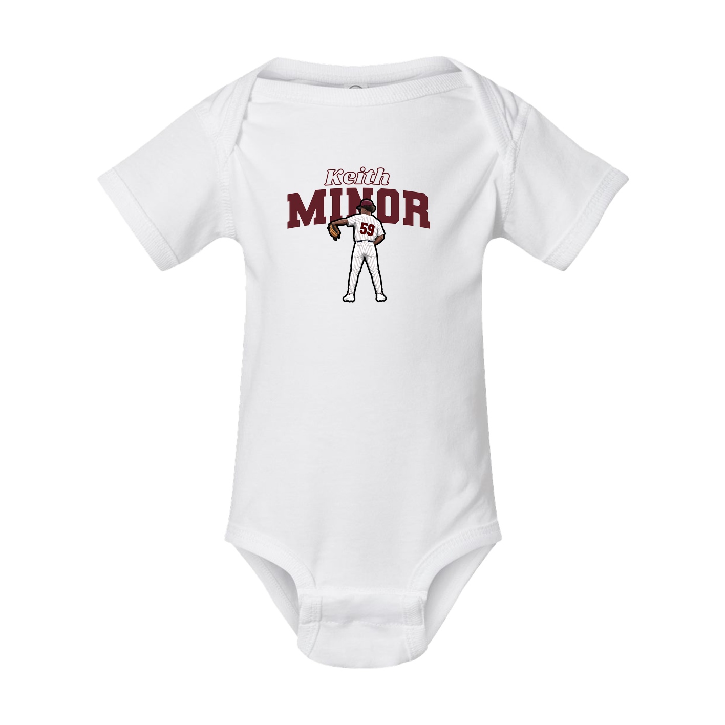 Baby Onesie — Name Arch in White
