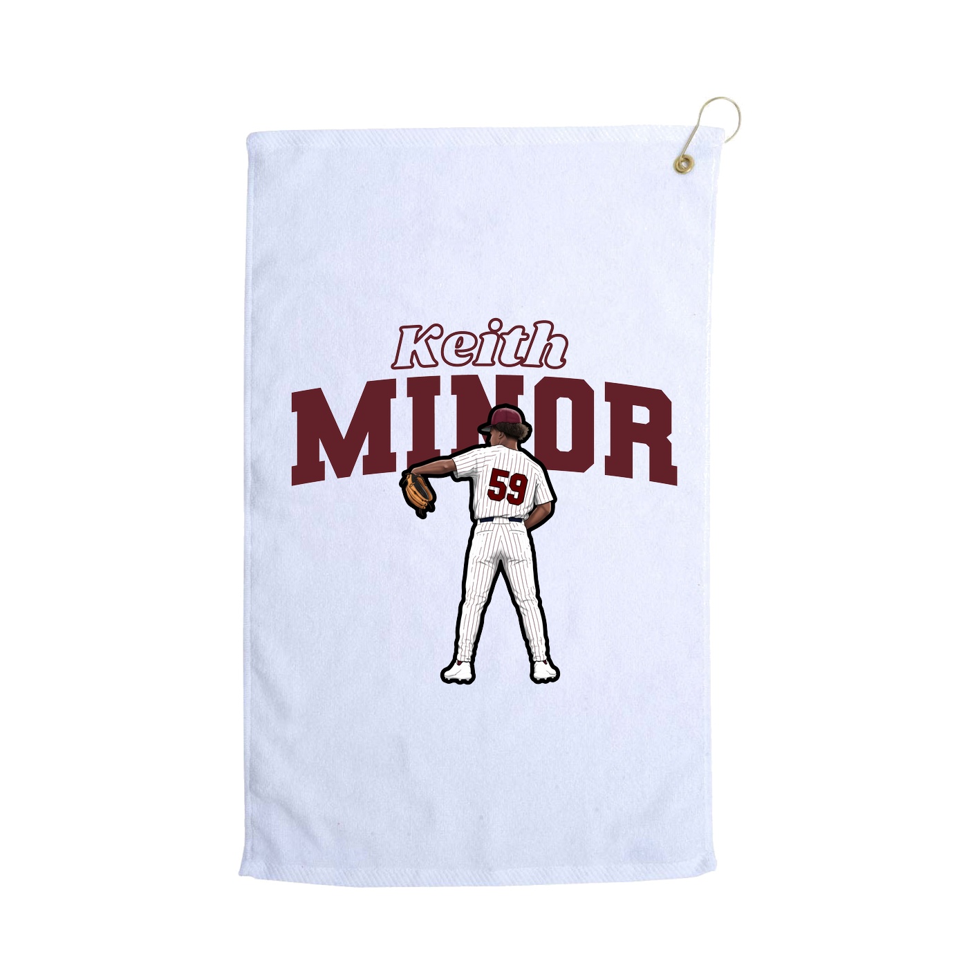 Golf Towel — Name Arch in White