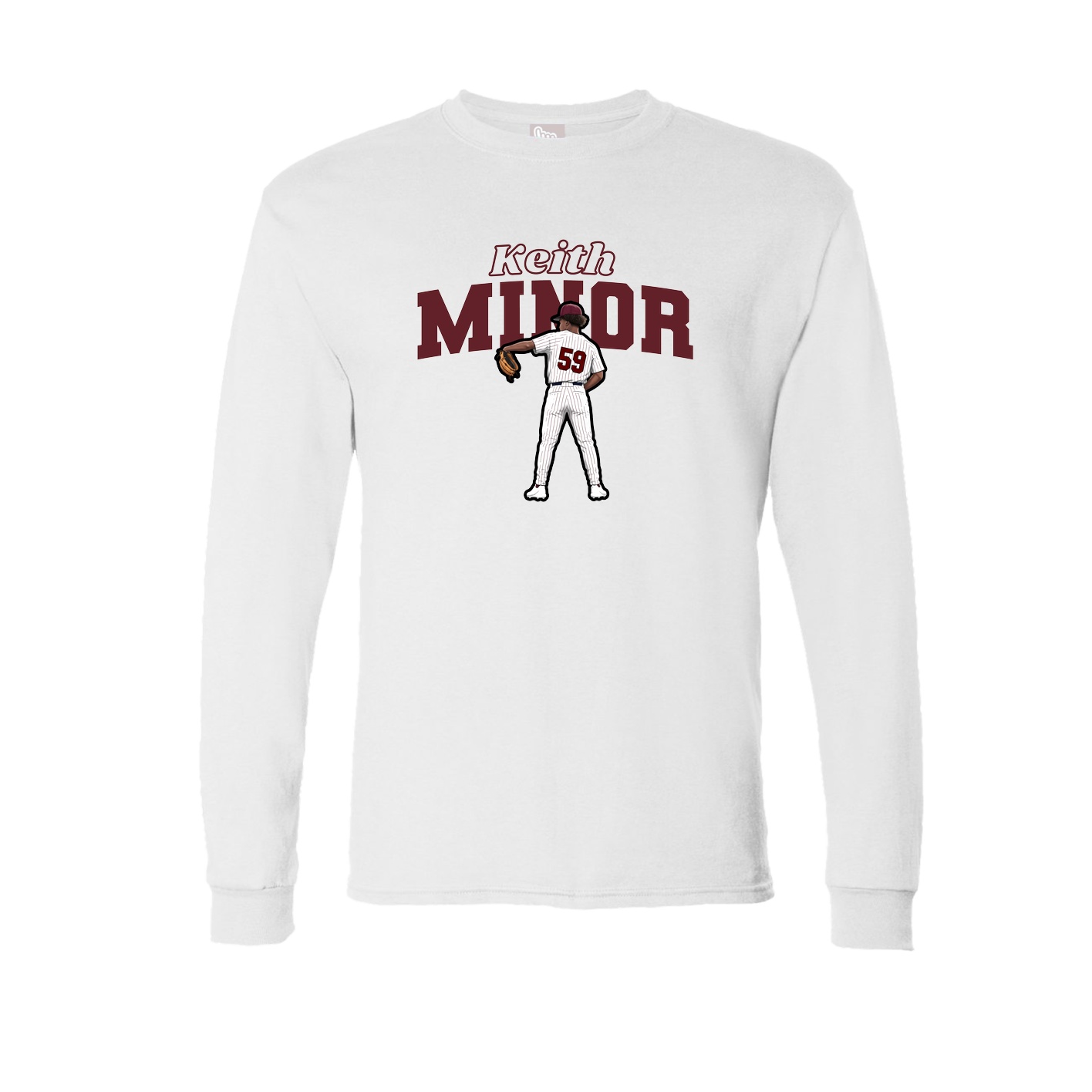 Long Sleeve Tee — Name Arch in White