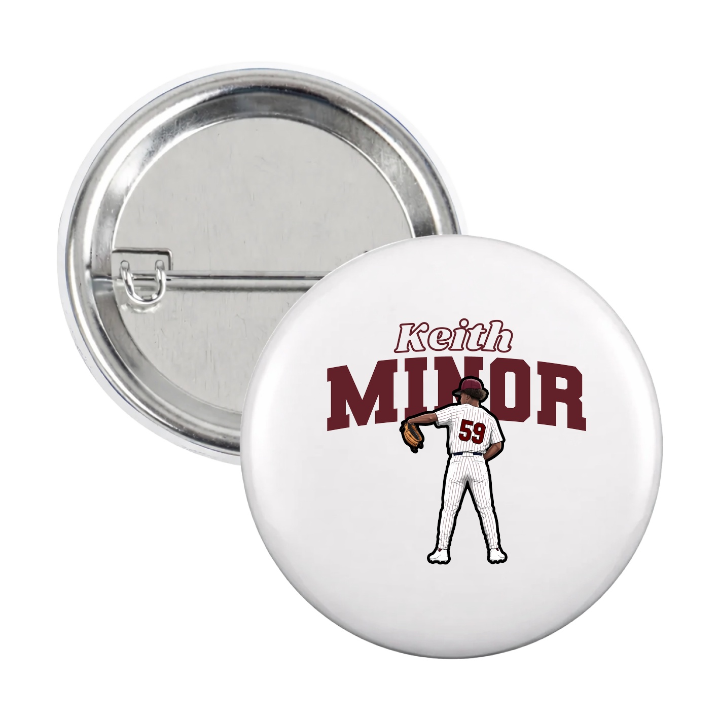 Game Day Button — Name Arch in White