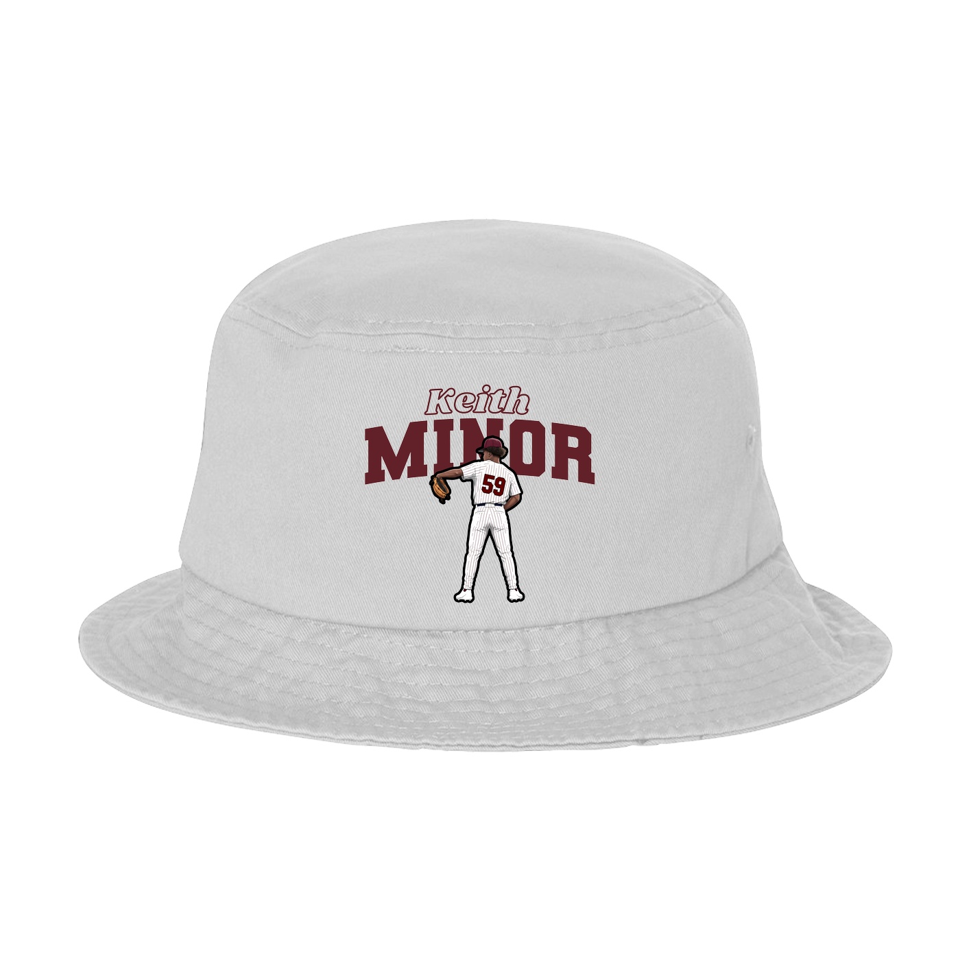 Bucket Cap — Name Arch in White
