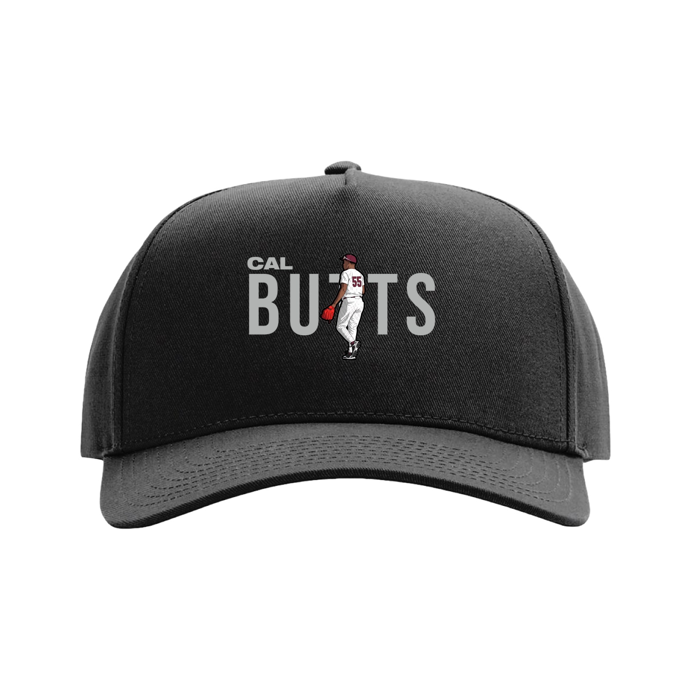 Full Fabric Five-Panel Champ Cap — Player Name in Black