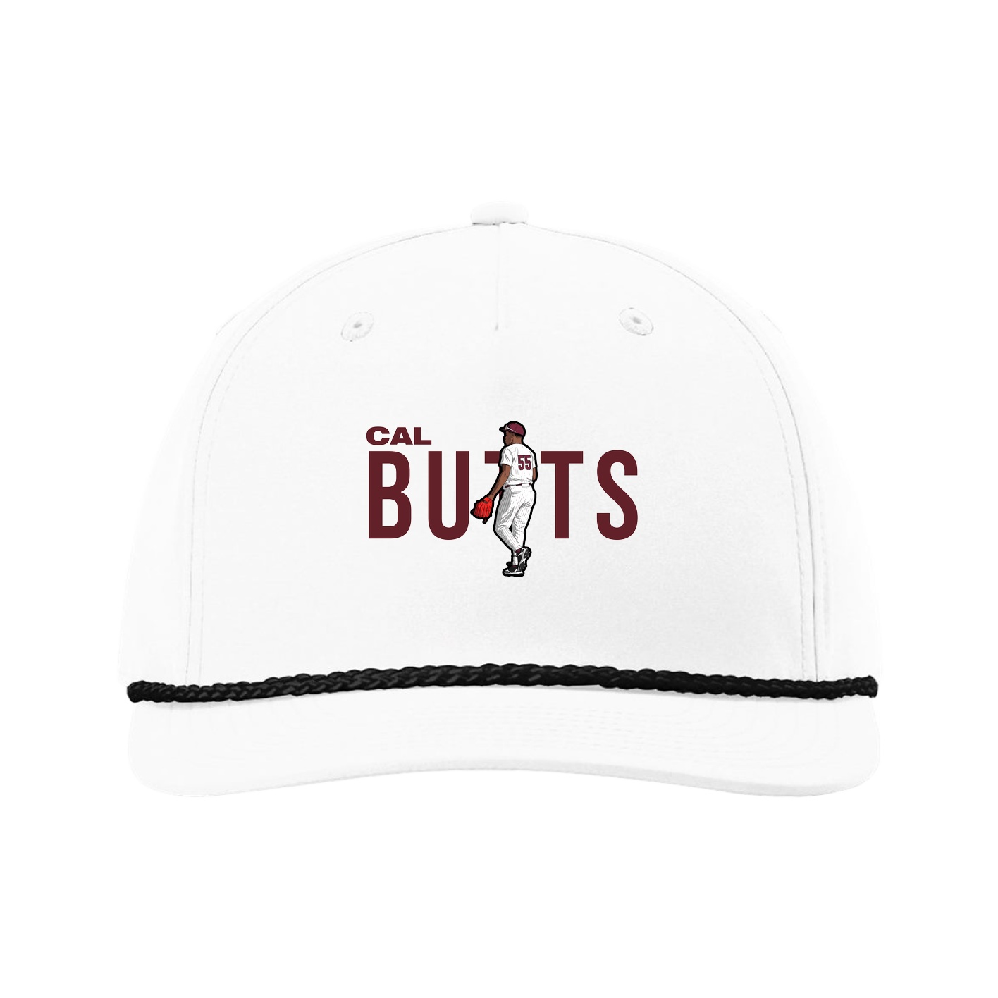 Five-Panel Classic Rope Cap — Player Name in White