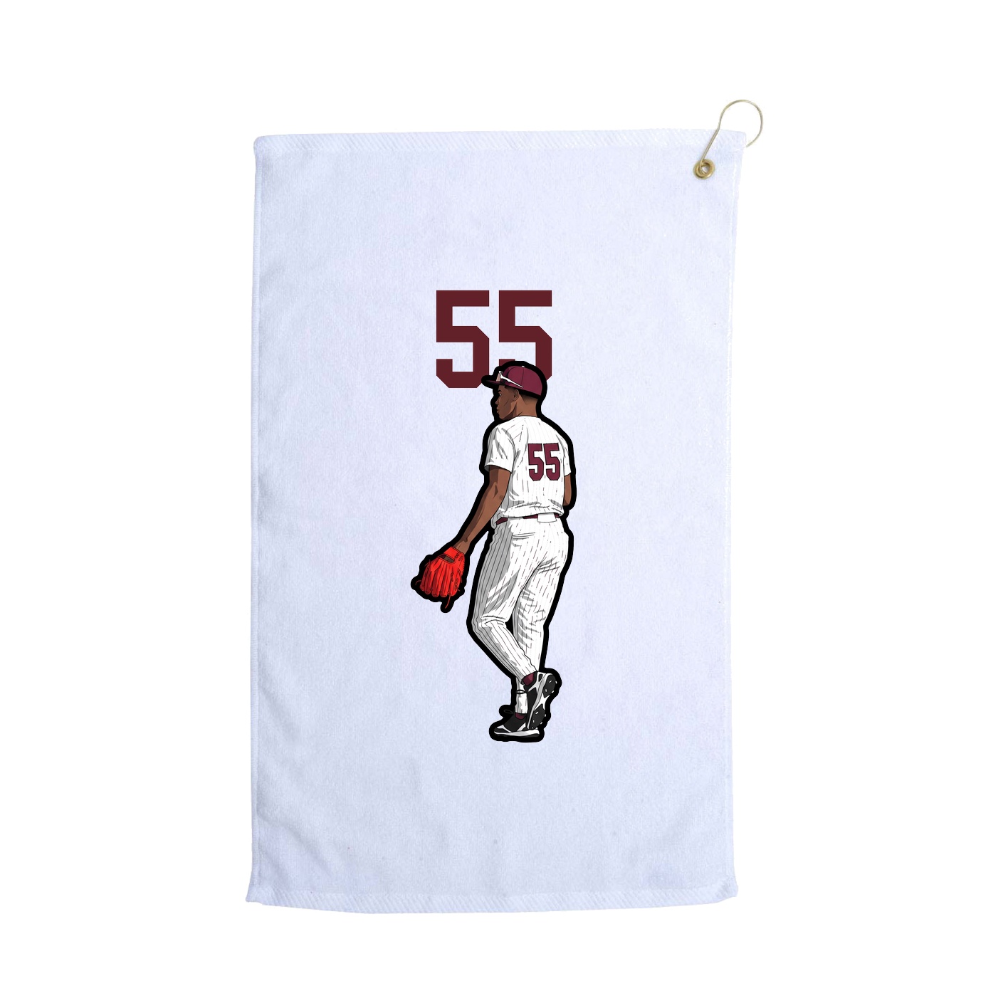 Golf Towel — Number Top in White