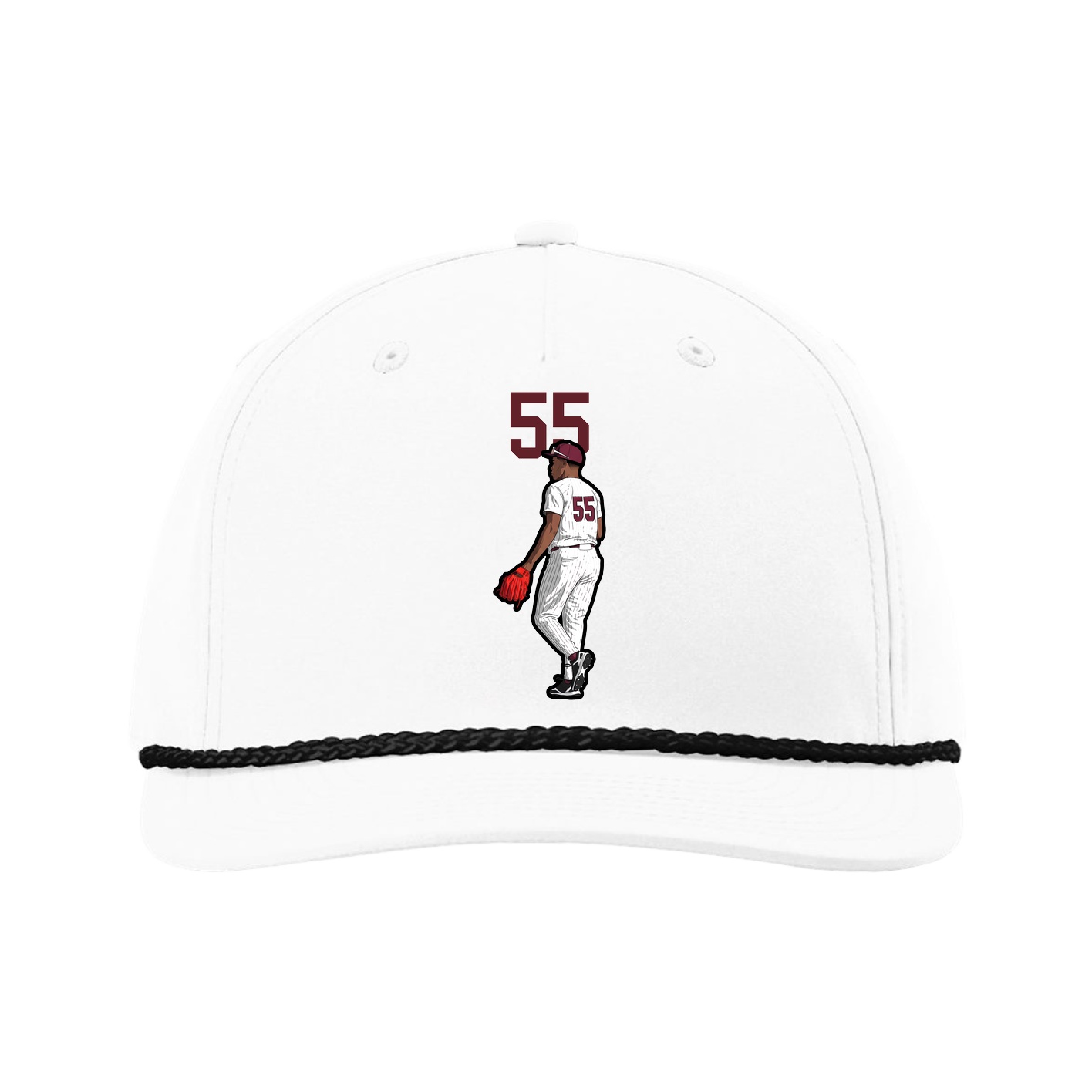 Five-Panel Classic Rope Cap — Number Top in White